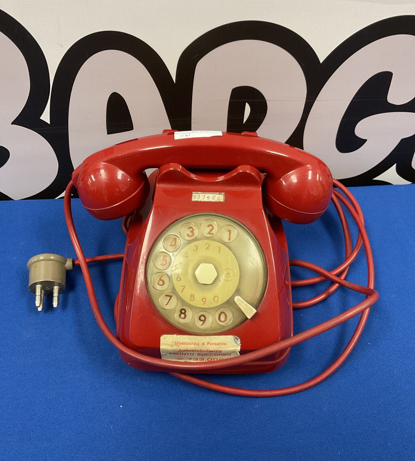 Vintage red siemens rotary telephone