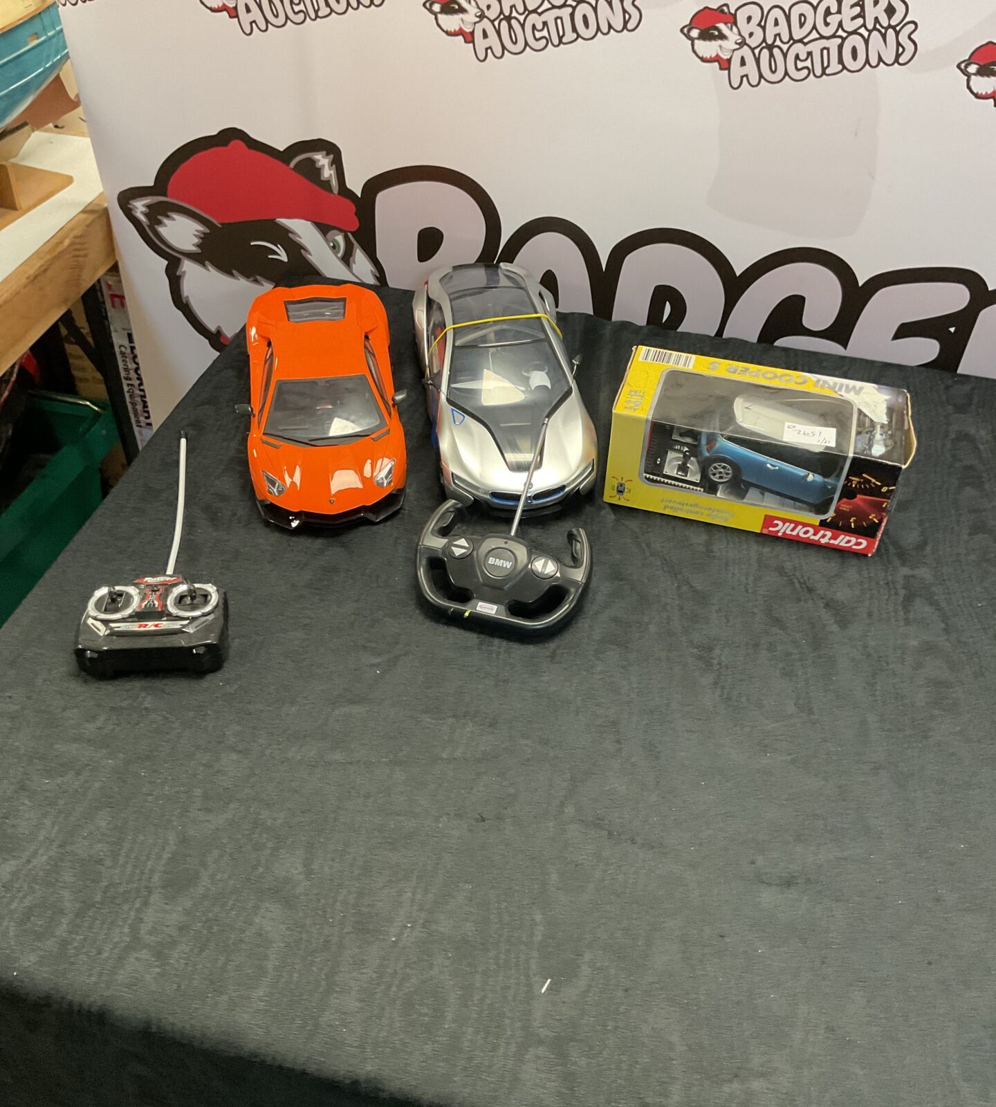 Three rc cars inc bmw and lamborghini