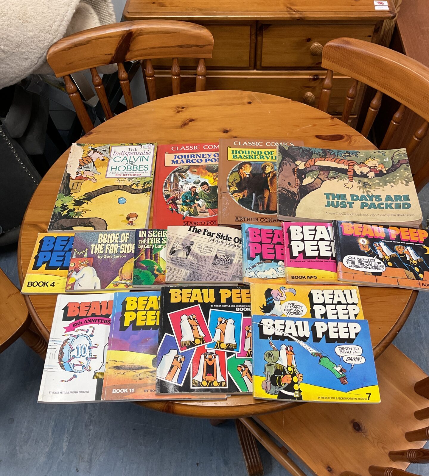 Collection of adult comic books including beau peep & far side