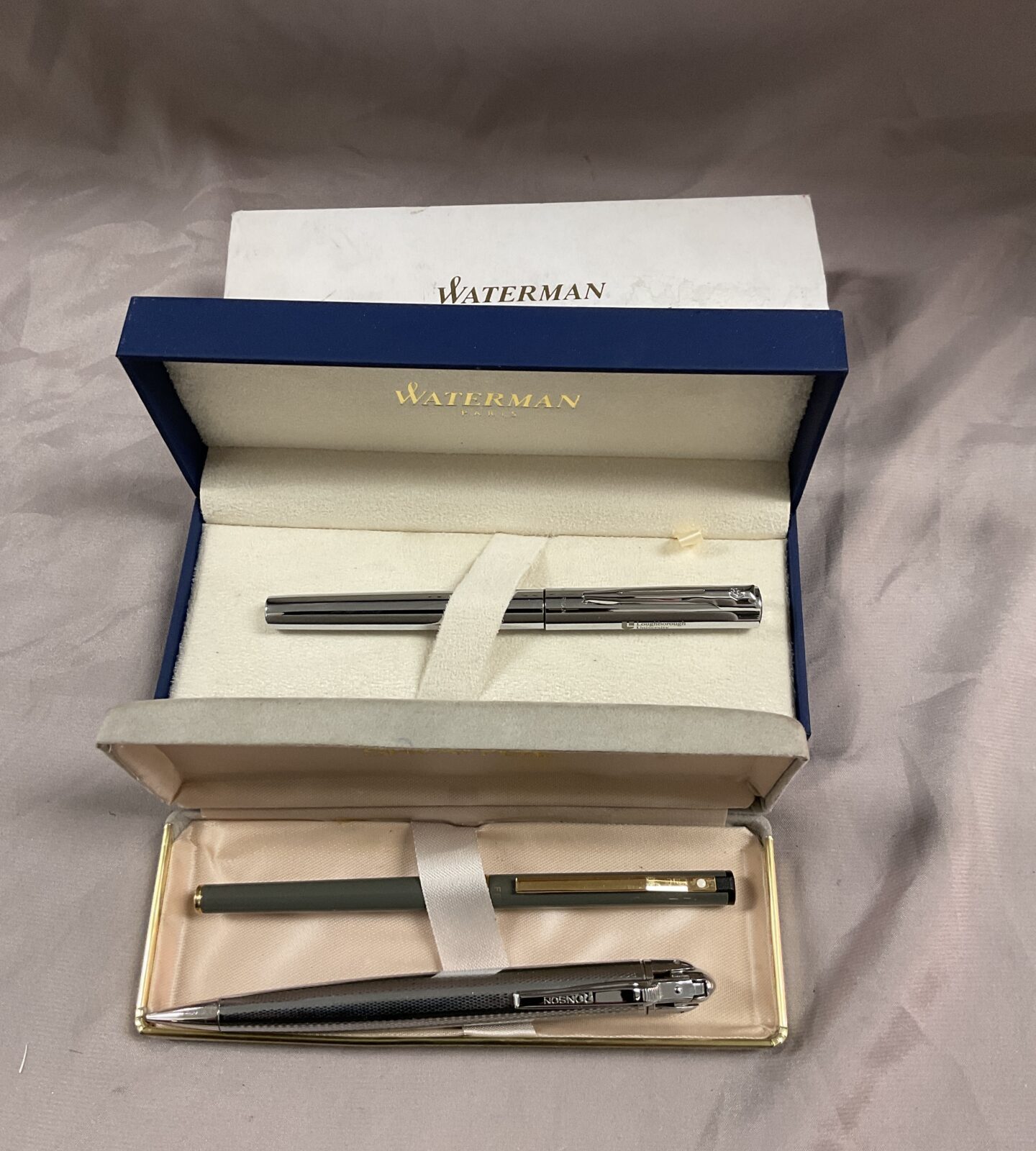 Waterman pen sheaffer pen and Ronson petrol lighter pen