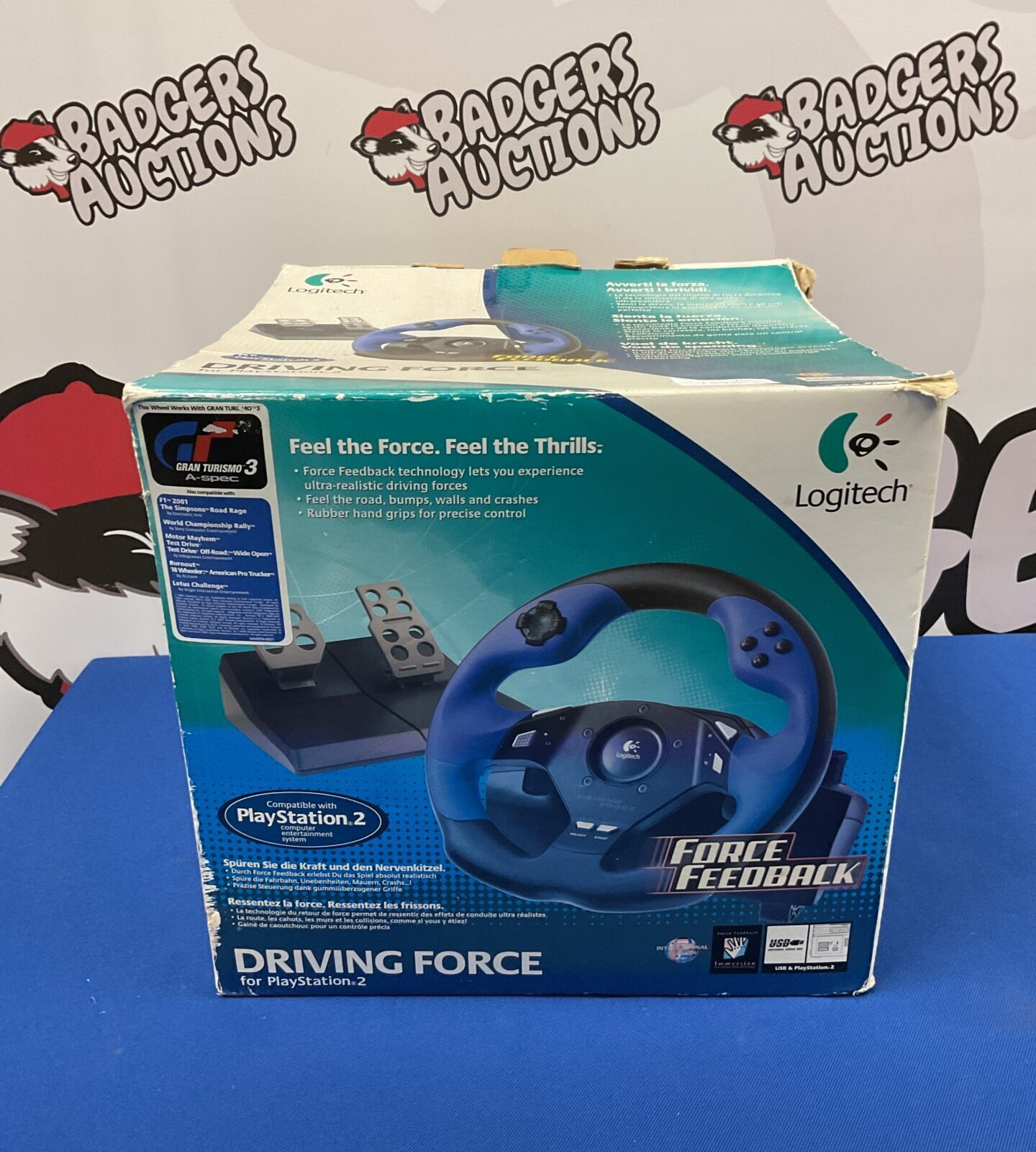 Logitech driving force racing wheel for Sony PlayStation 2