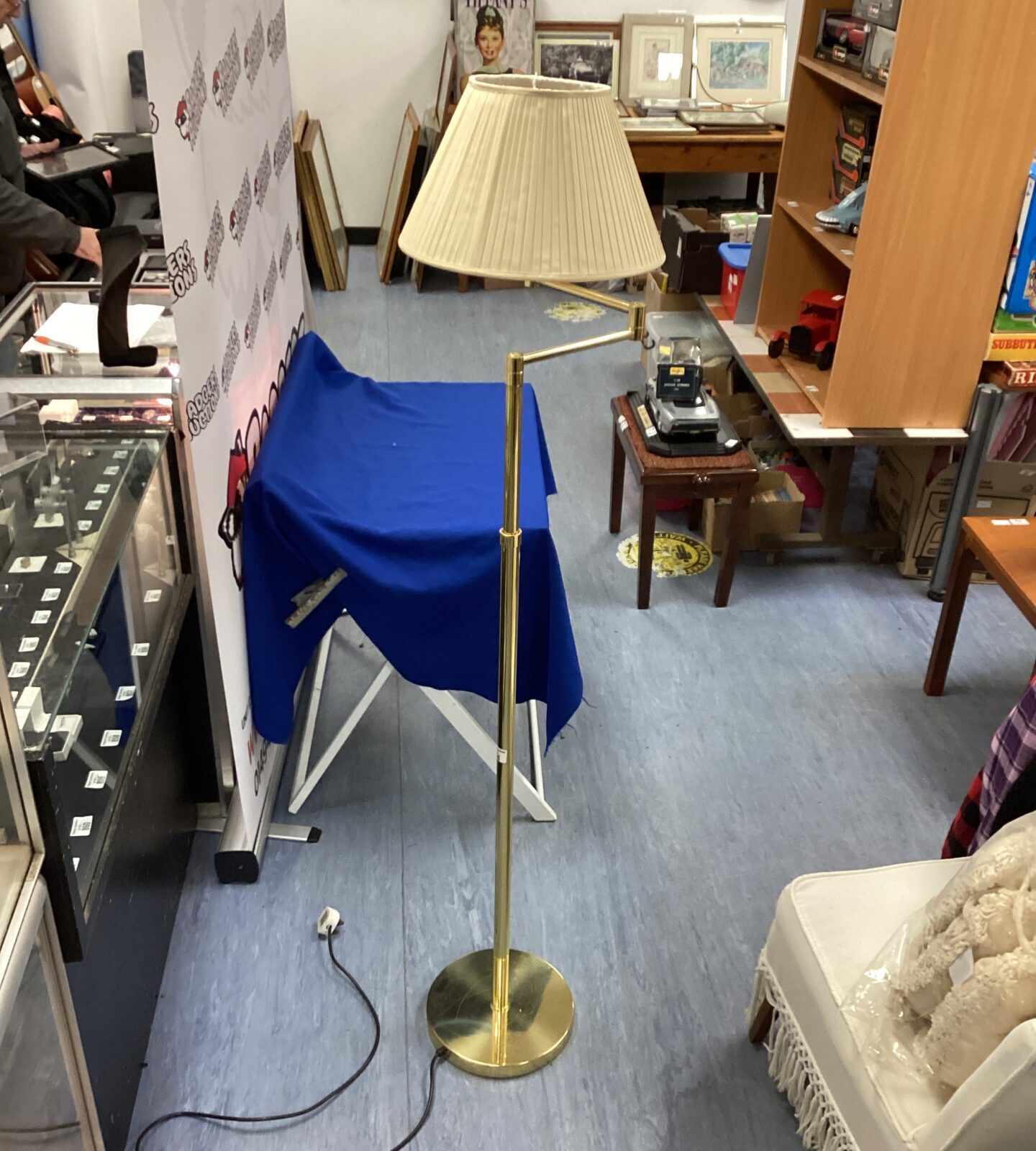 Tall Brass coloured standard Lamp