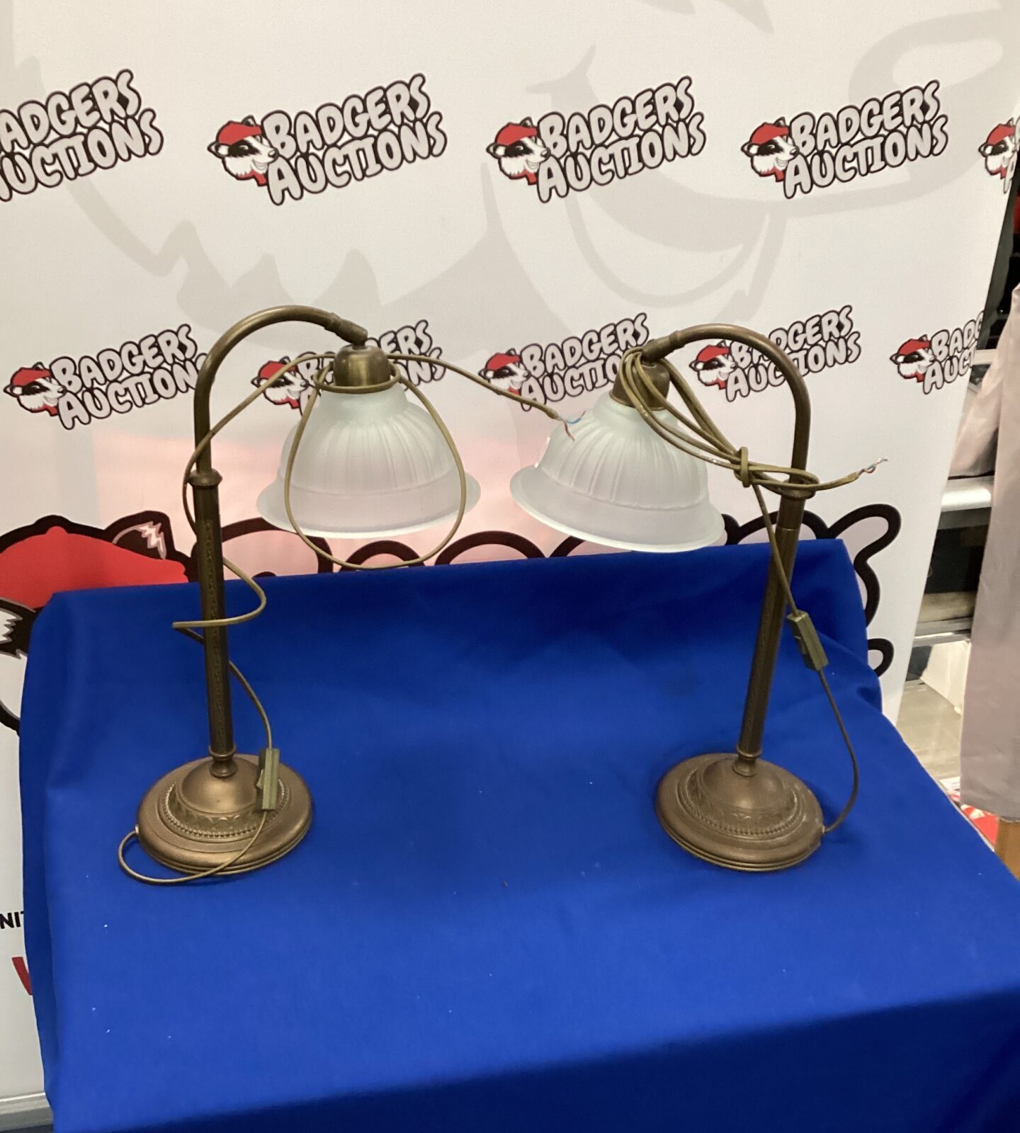 Pair of vintage Bronze height adjustable  Table Lamps