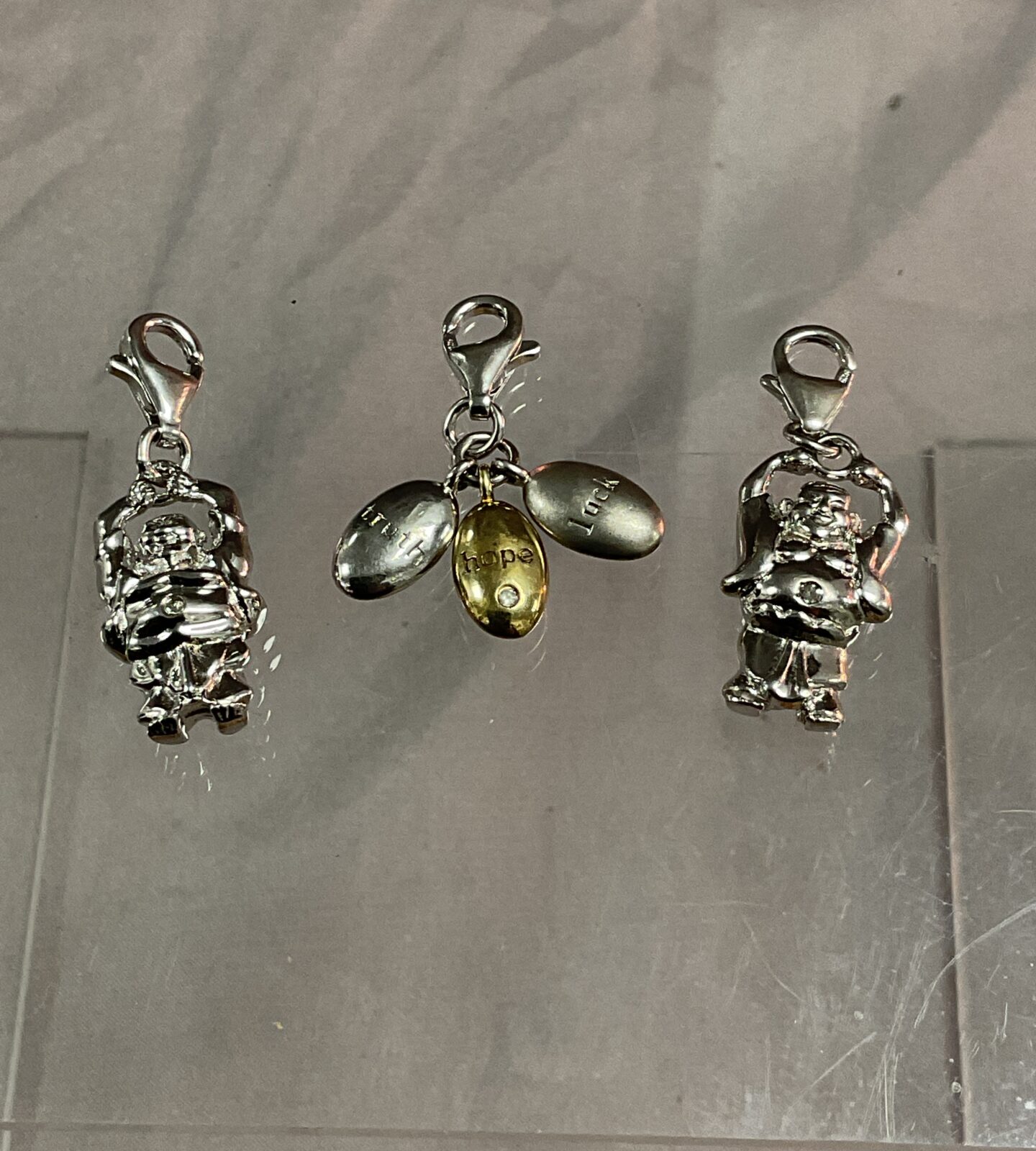 three hot diamond 925 silver charms