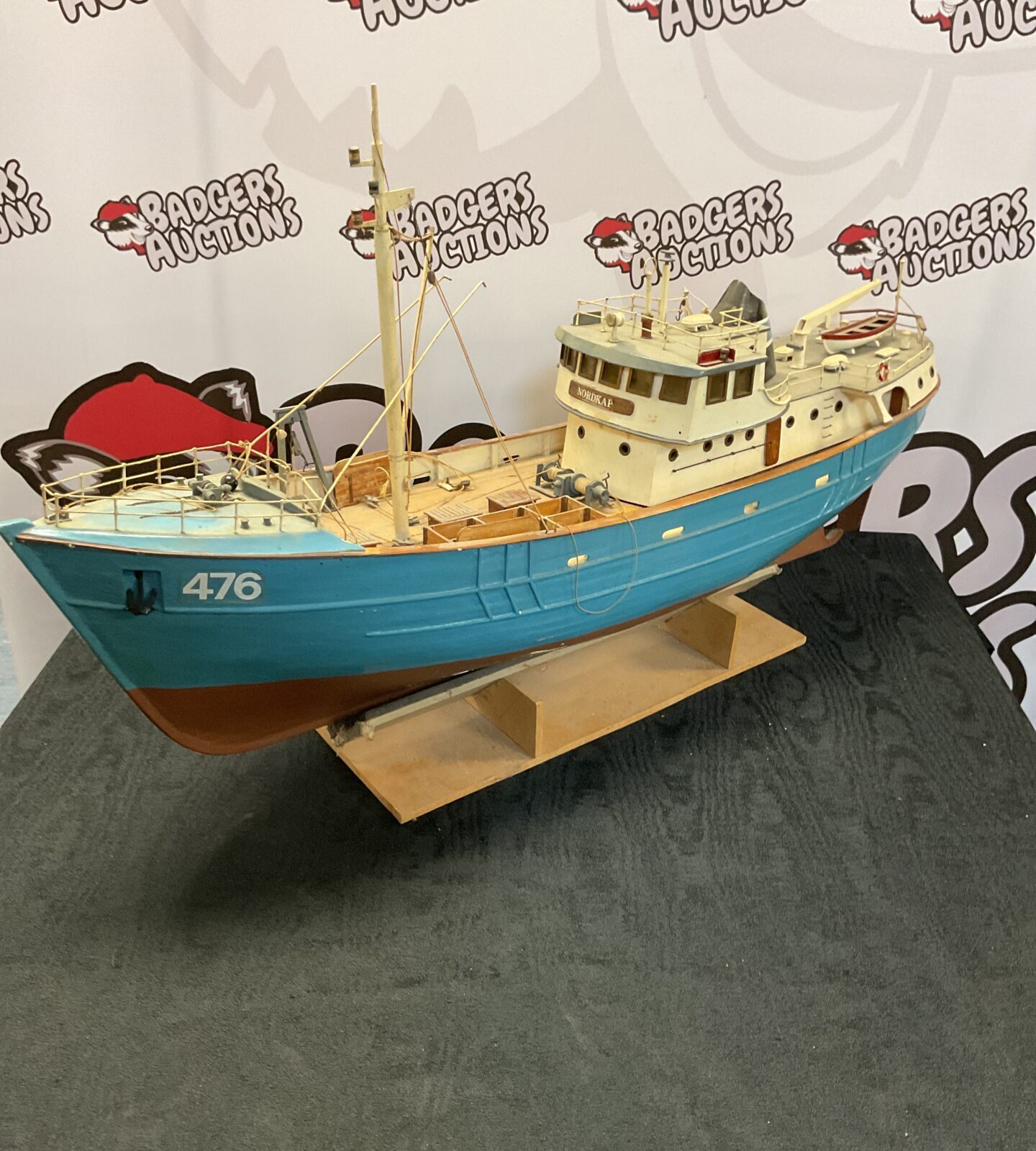 Model built, Rc Nordkap north sea trawler boat 476 model with stand.