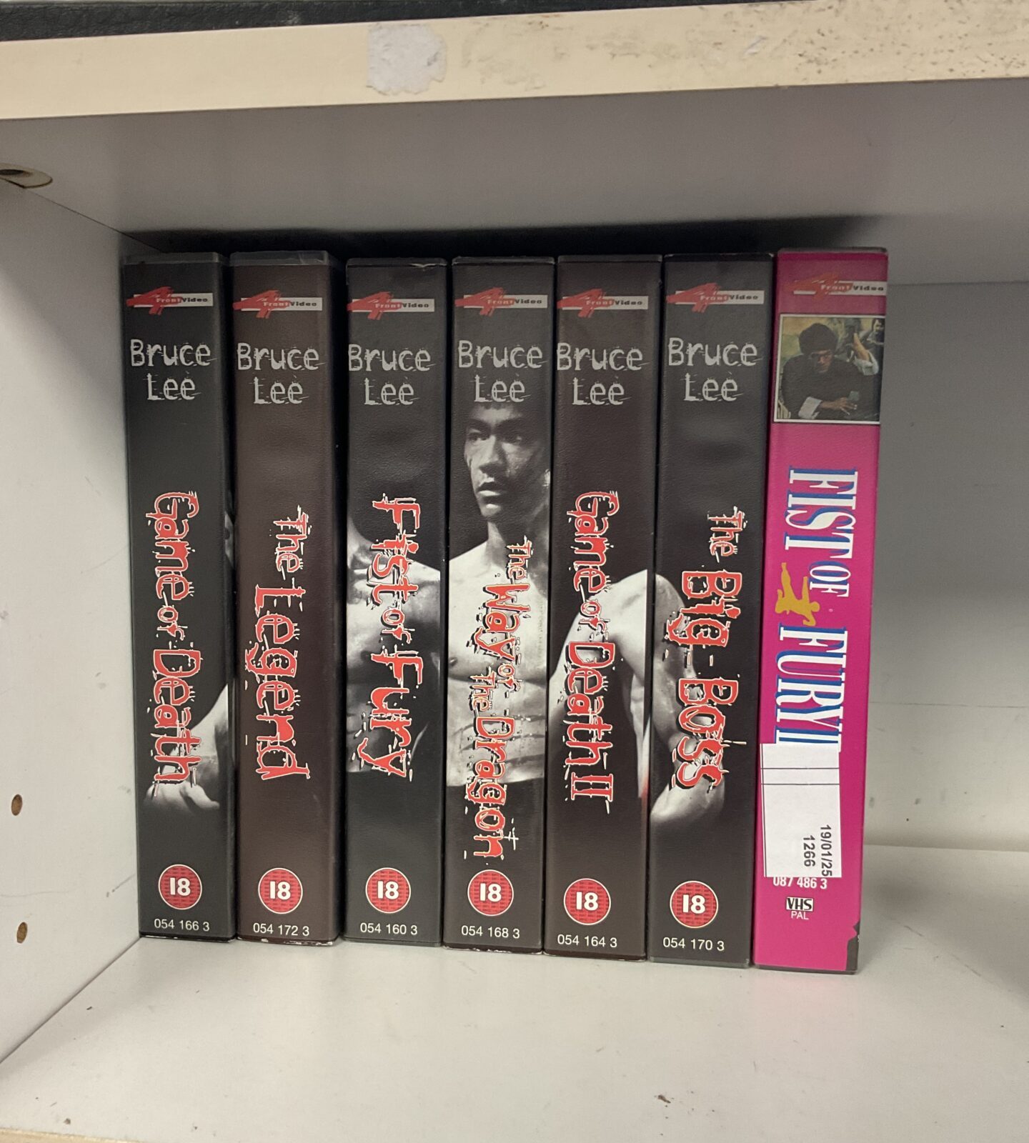 Collection of bruce lee vhs cassettes