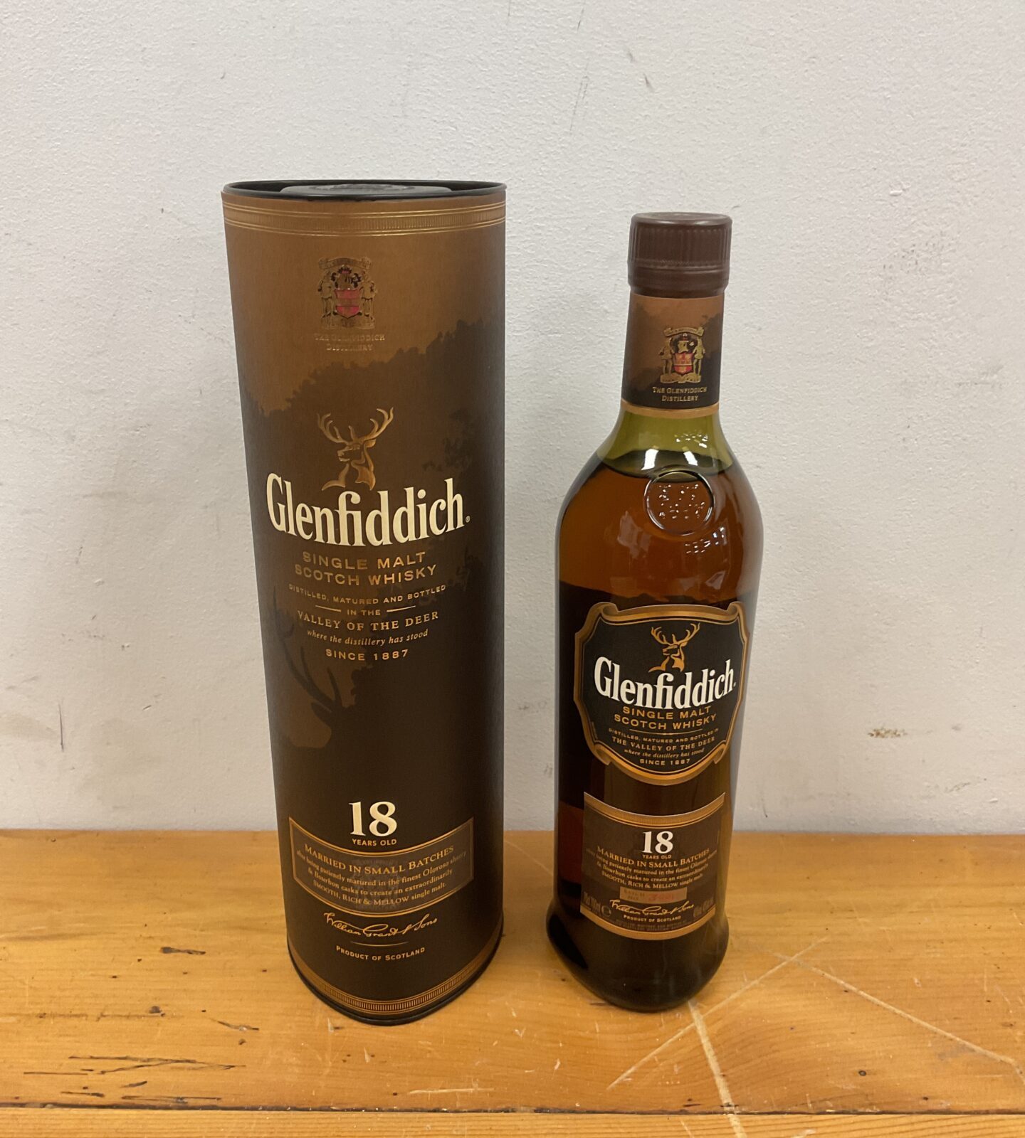 Glenfidditch 18 years old small batch single malt scotch whisky batch no: 3001