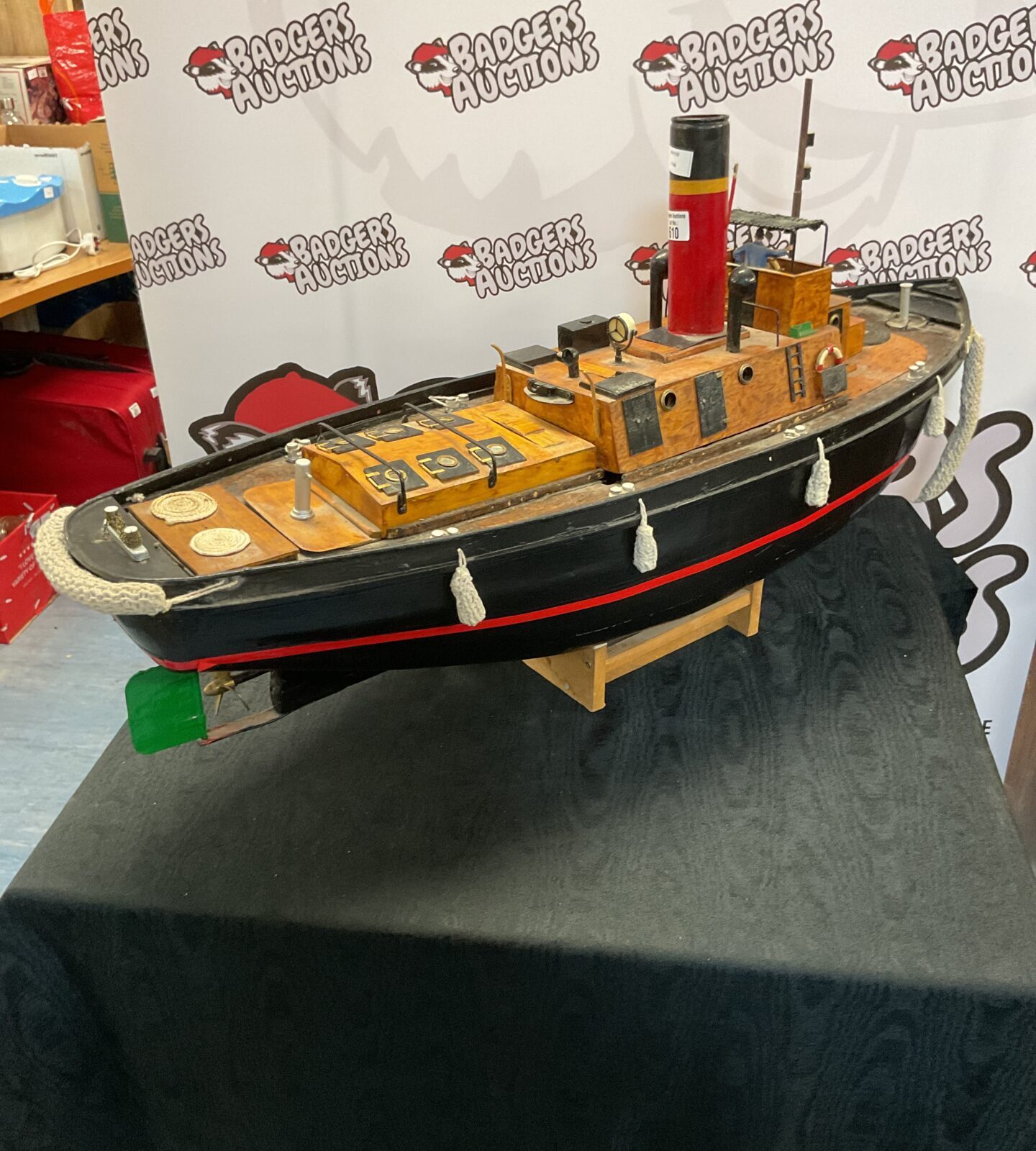 Model built, Rc Aeronaut Bruno Steam Tug Boat with stand