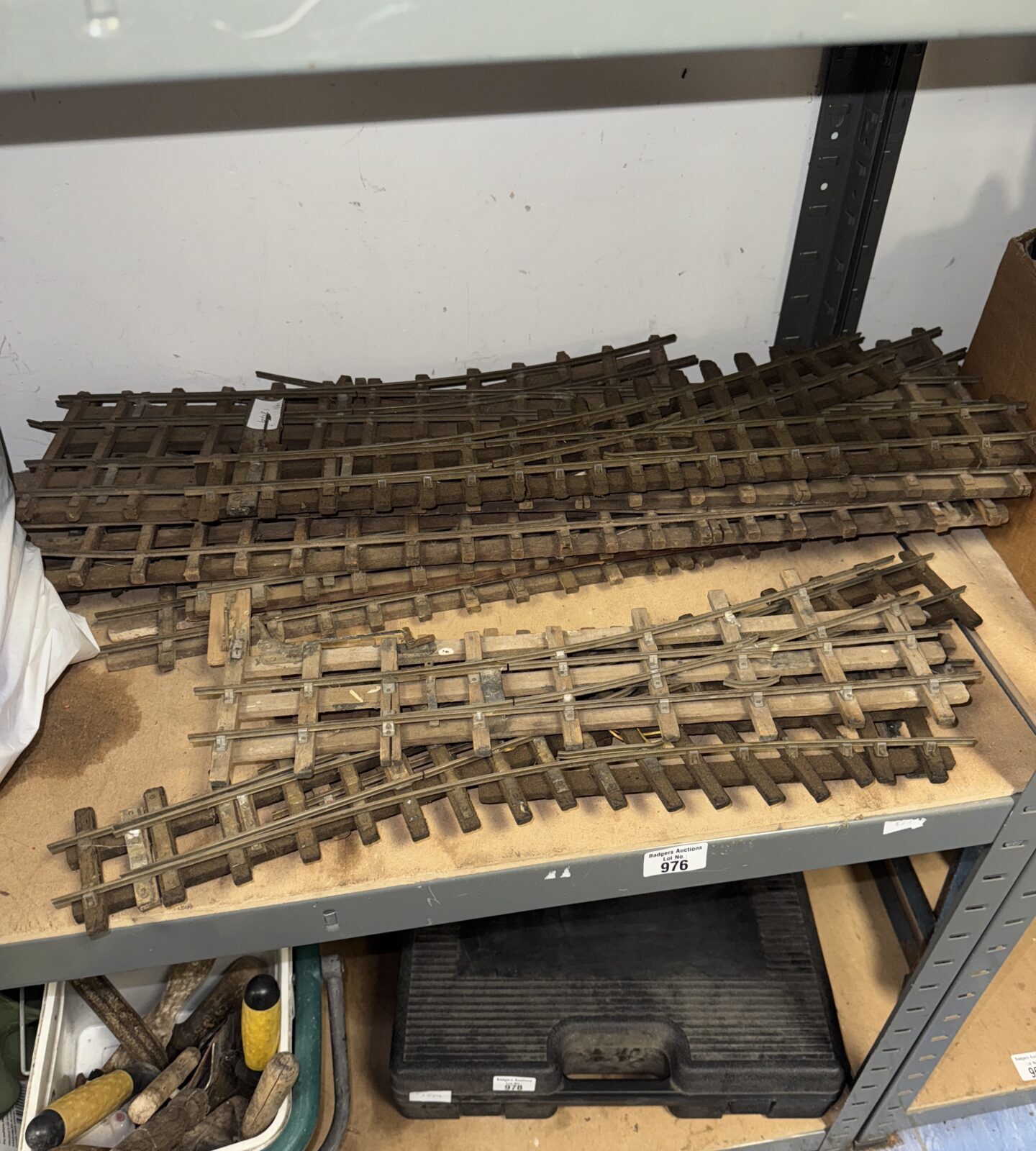 Quantity of vintage brass outdoor O gauge model train track