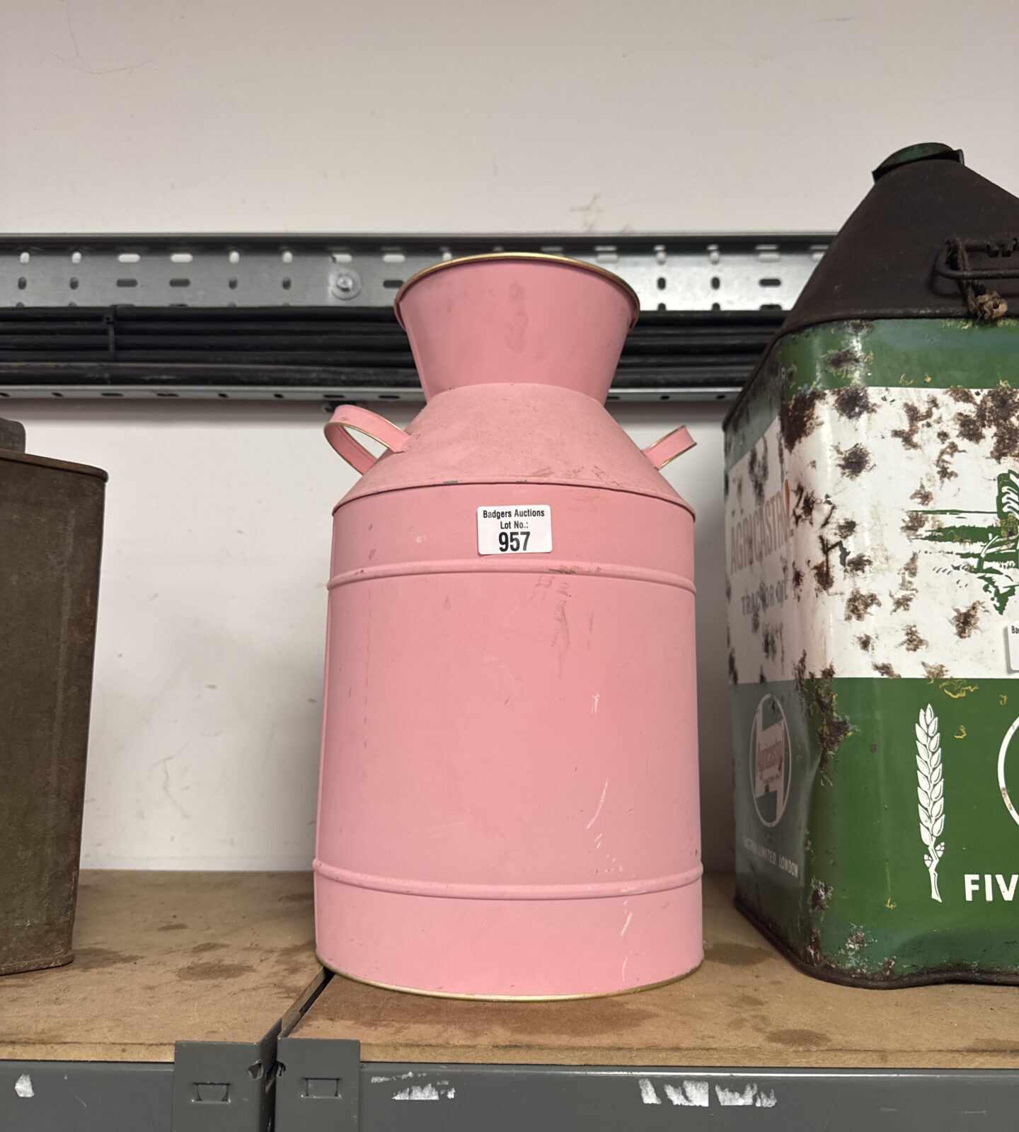 Pink decorative milk churn 16” height