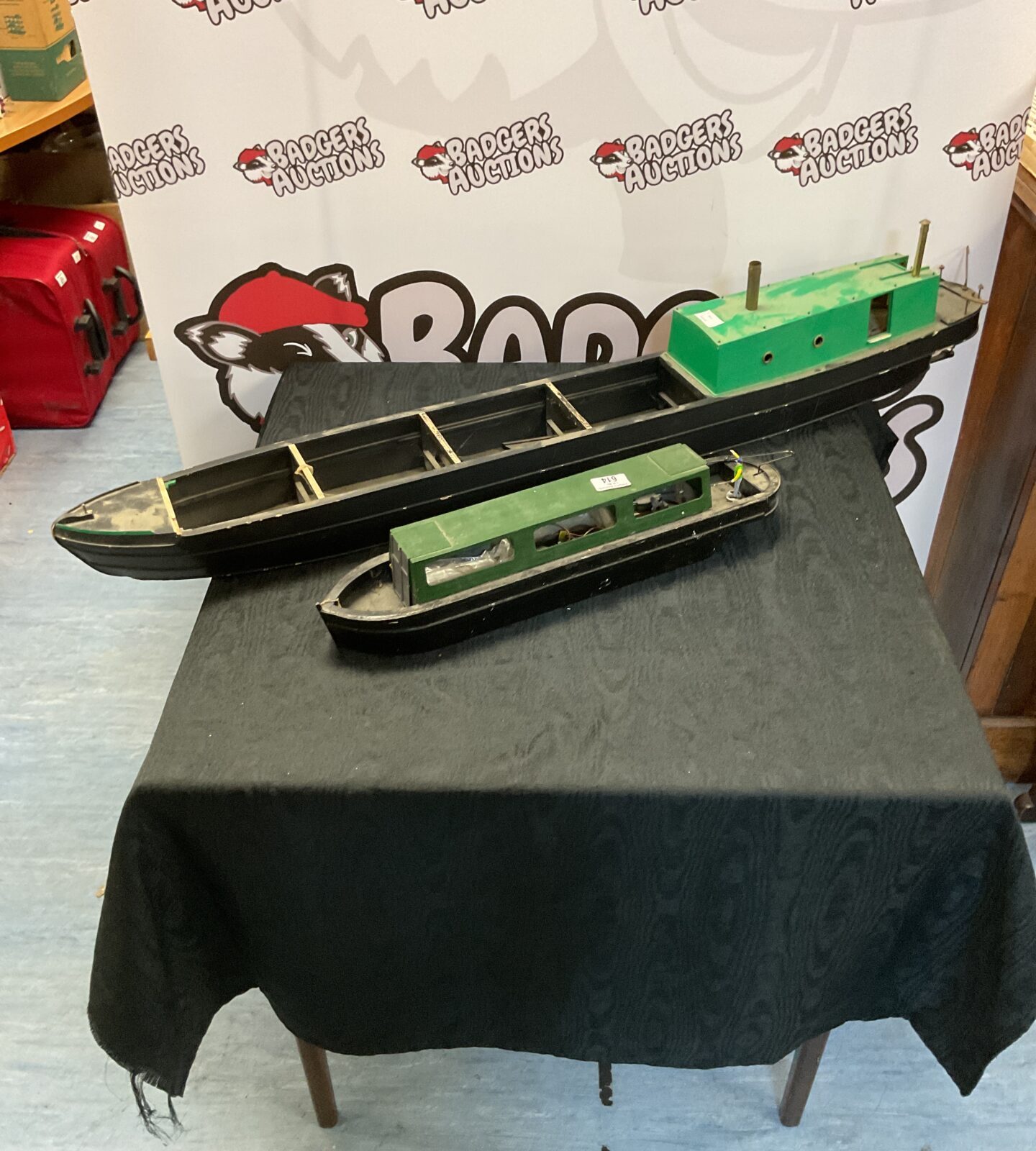 Two model built, Rc boats inc narrow boat and canal maintenance narrow boat