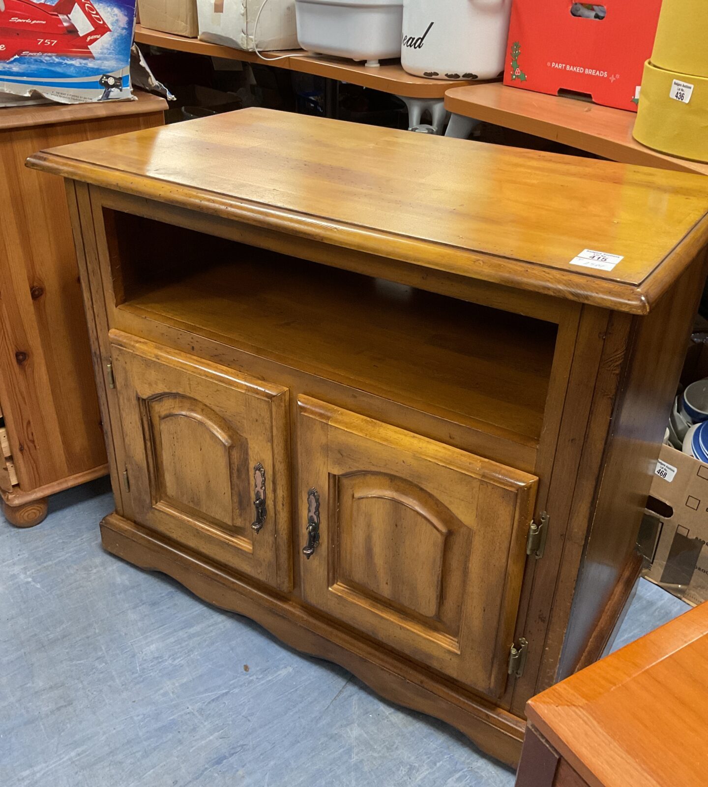 Small oak media cabinet