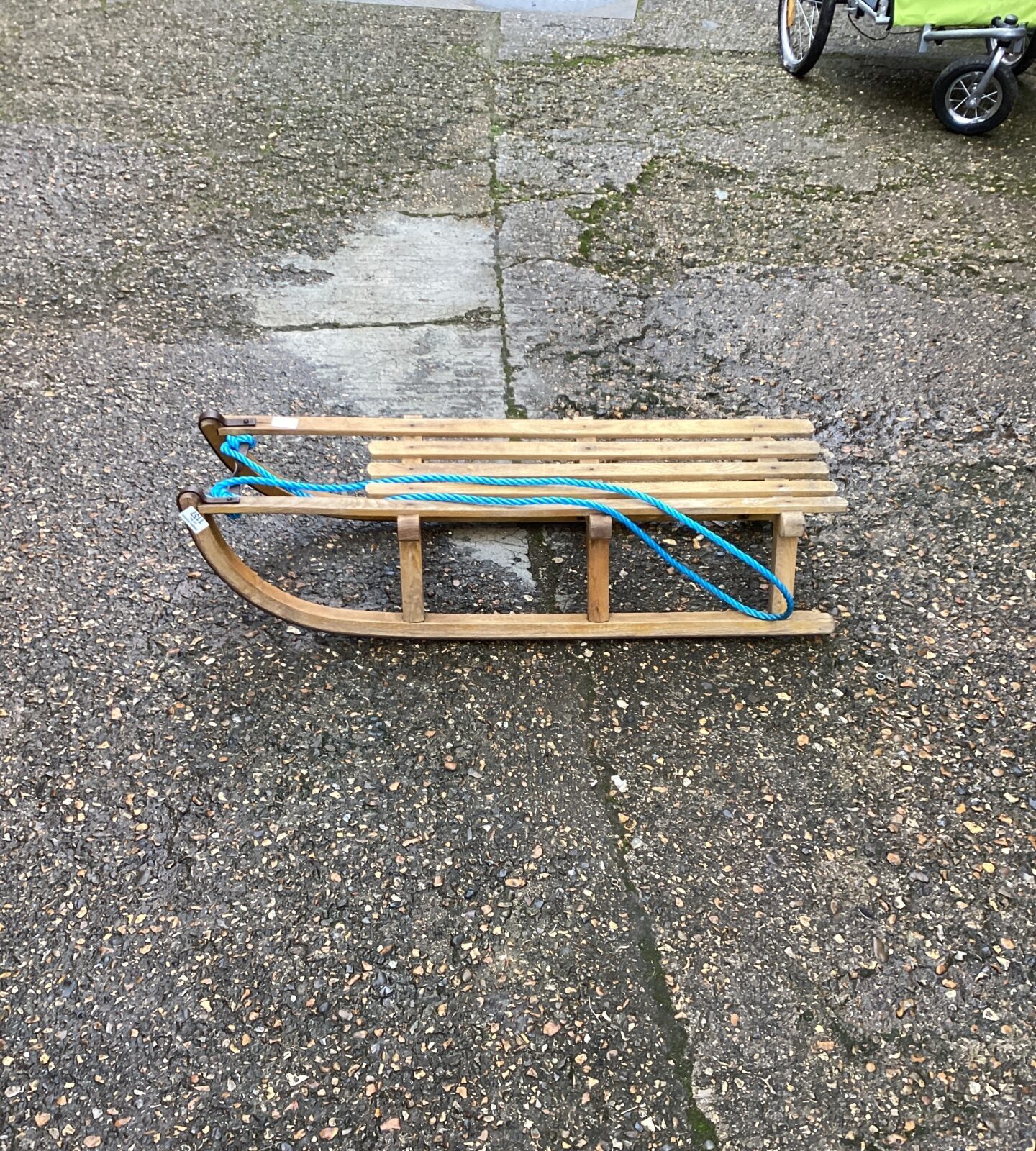 Vintage wooden toboggan