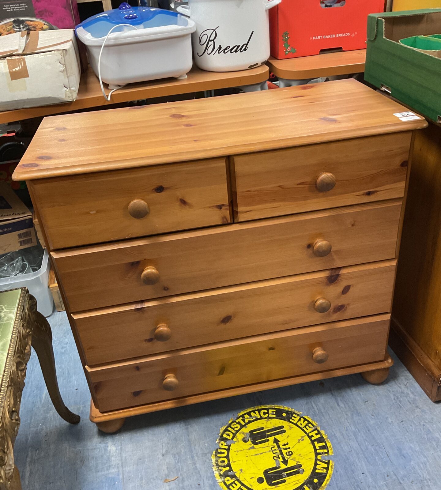 Pine 3 over 2 Chest of Drawers