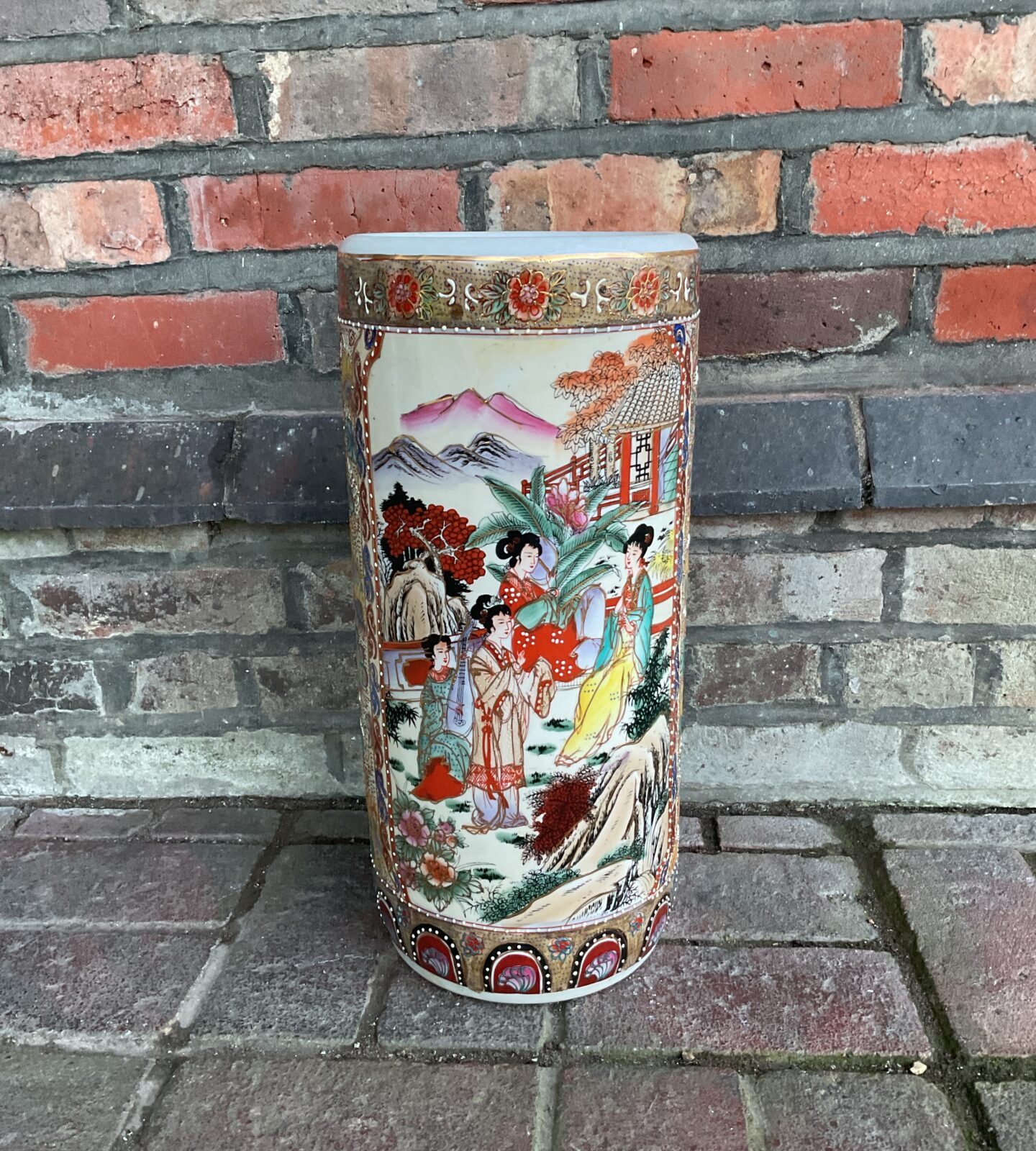 Hand painted Japanese porcelain stick stand