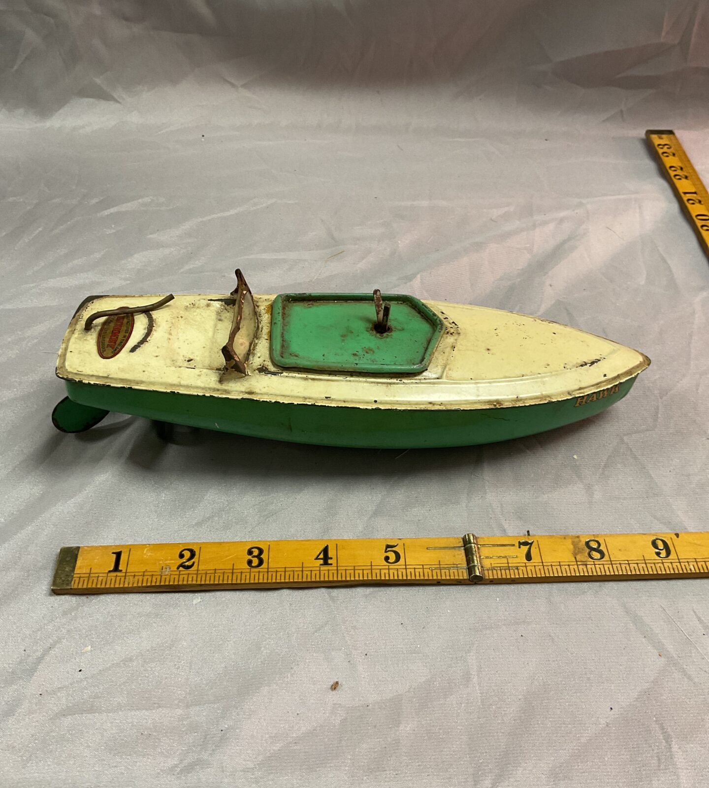 Vintage Hornby tinplate clockwork speed boat