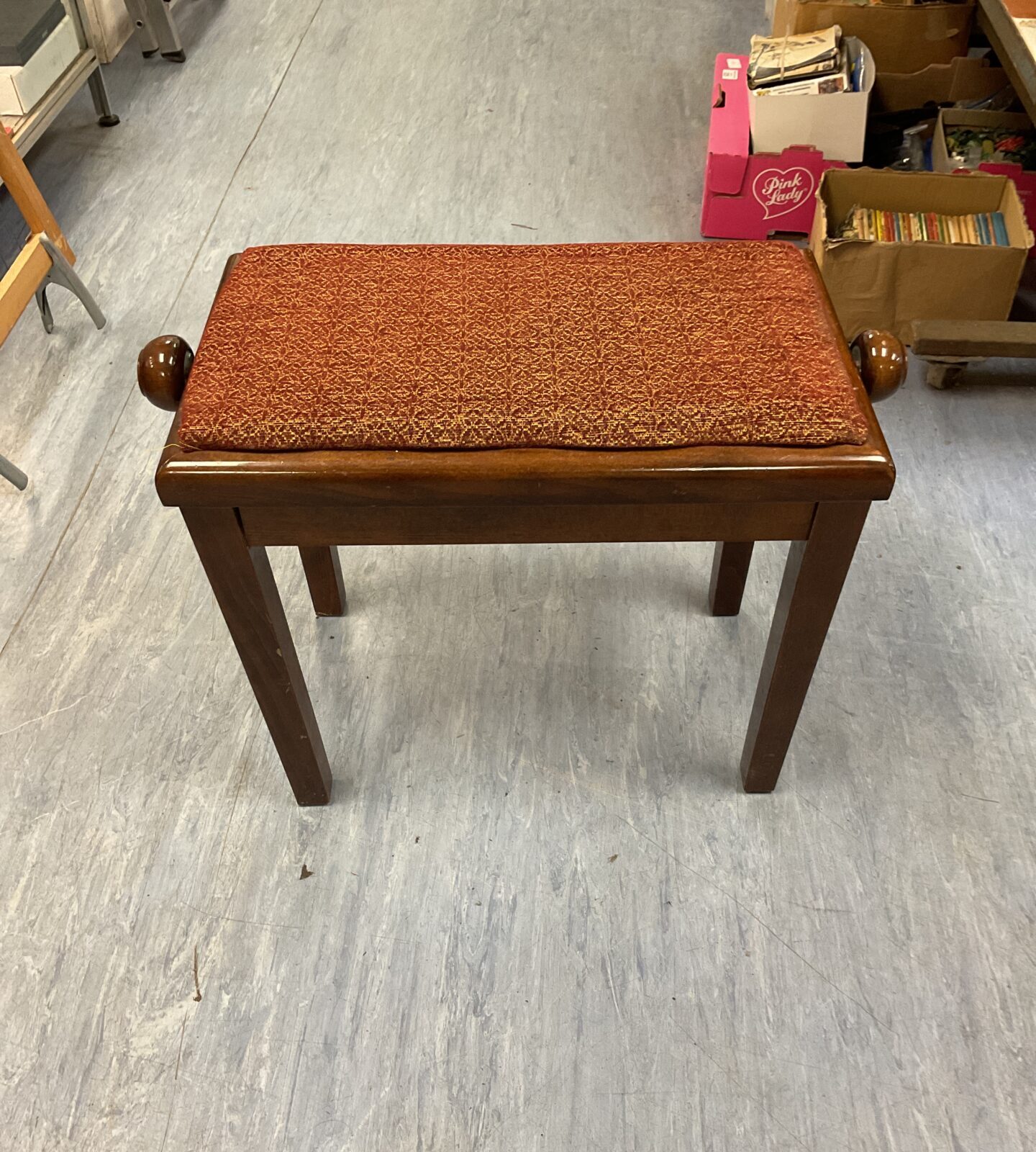 Antique mahogany piano stool