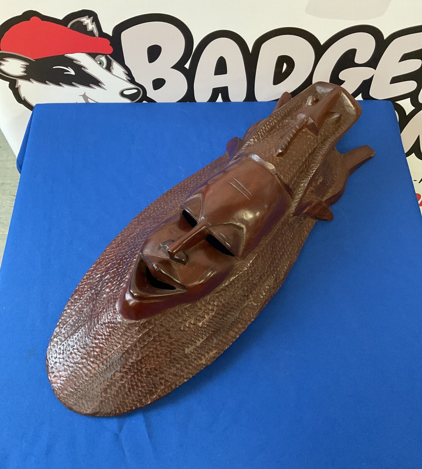 Large carved wooden african mask