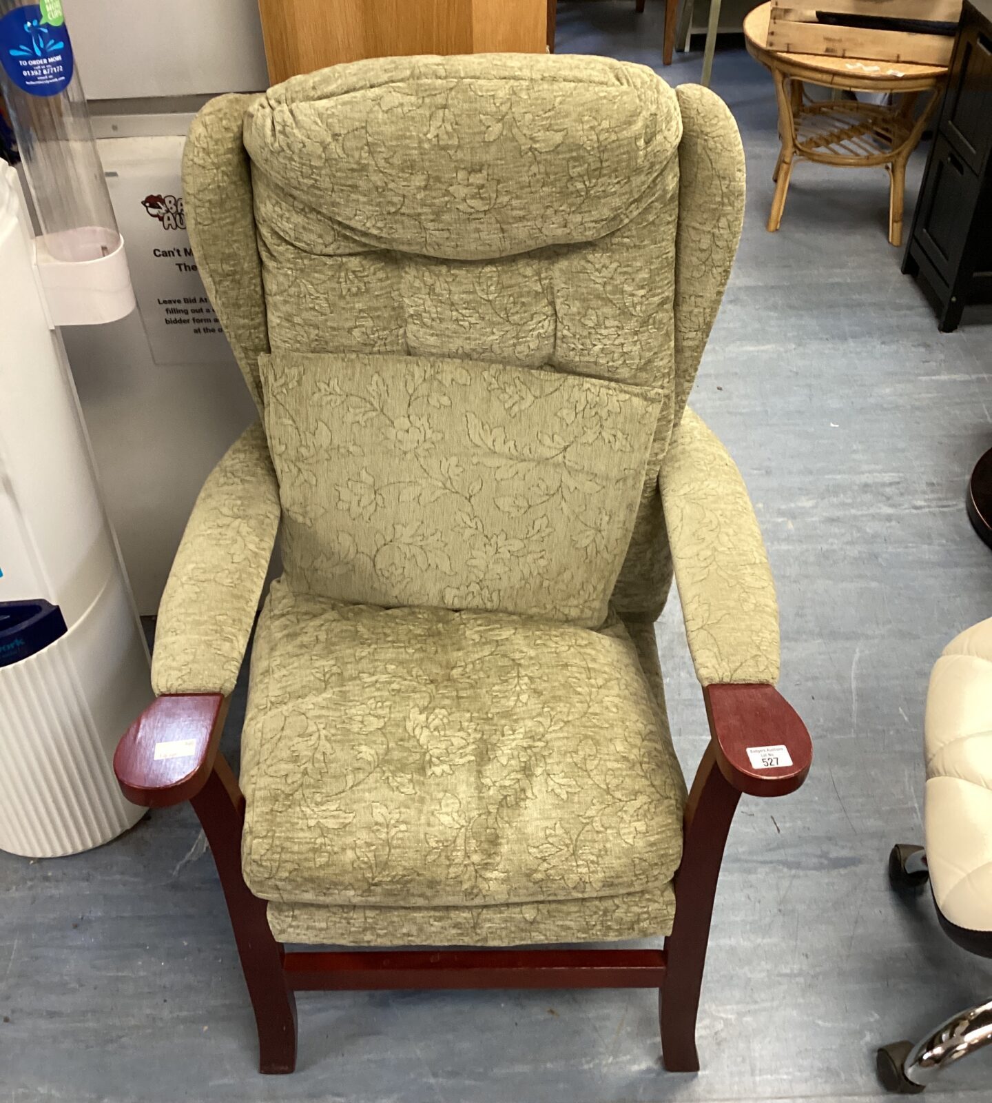 Parker knoll green fabric arm chair