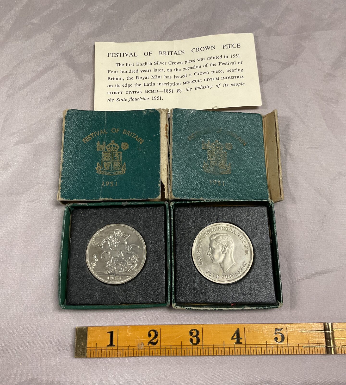 Two 1951 Festival of Britain crown Coins