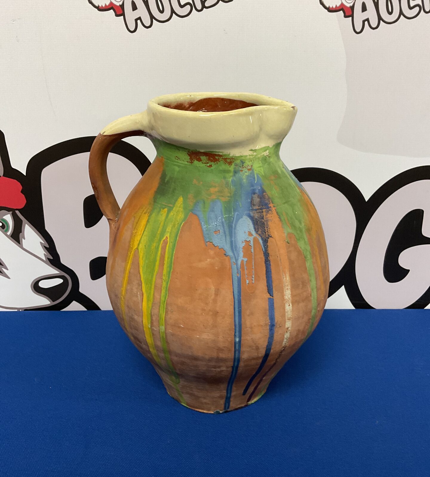 Large terracotta studio pottery jug