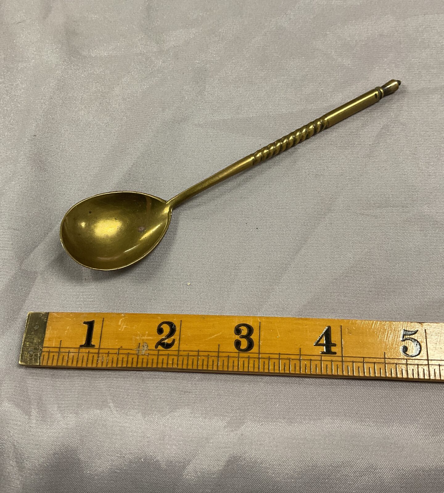 Brass 1890/1900c  Russian caviar spoon marked Galwanizac ?