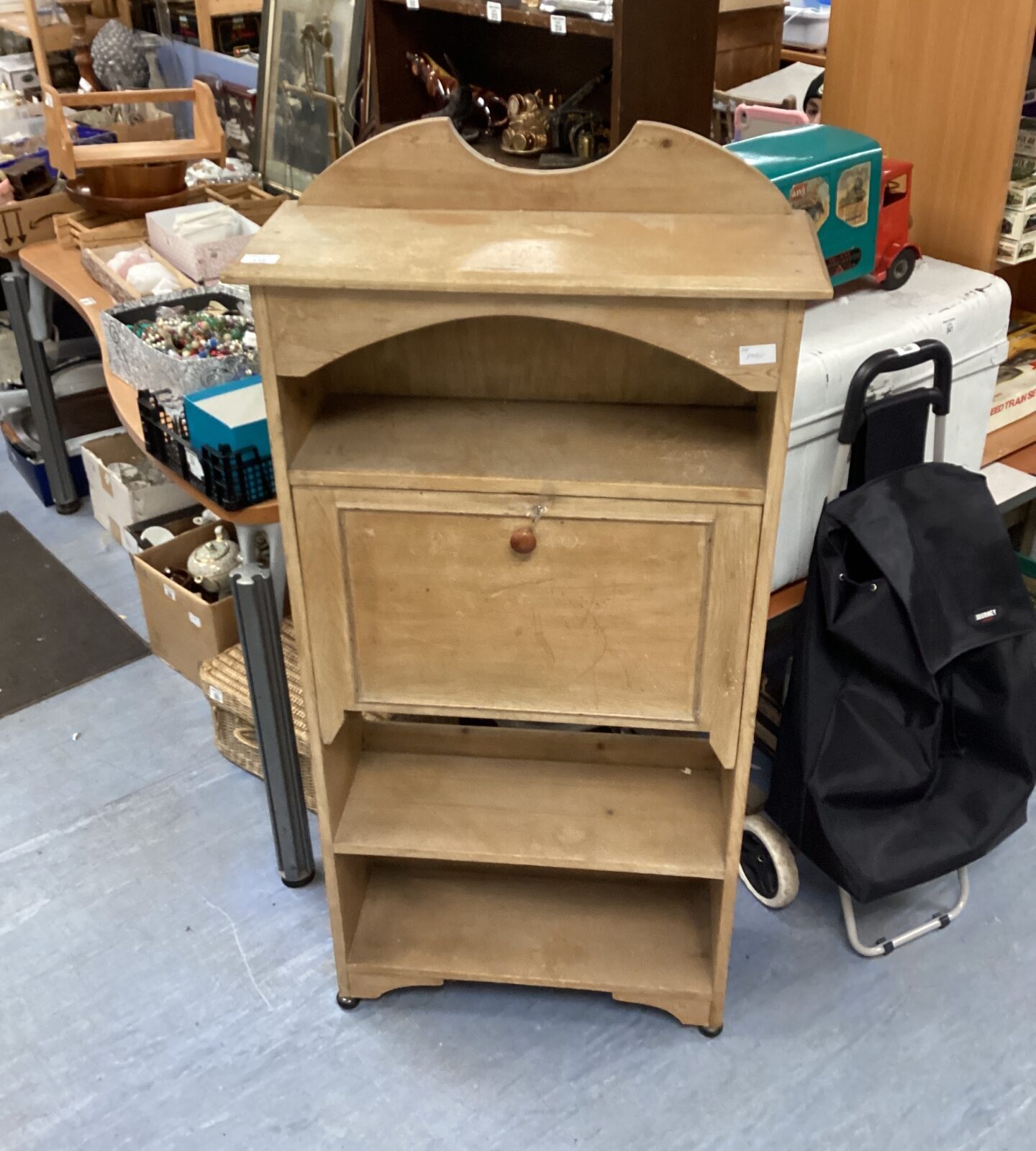 Vintage light oak cabinet