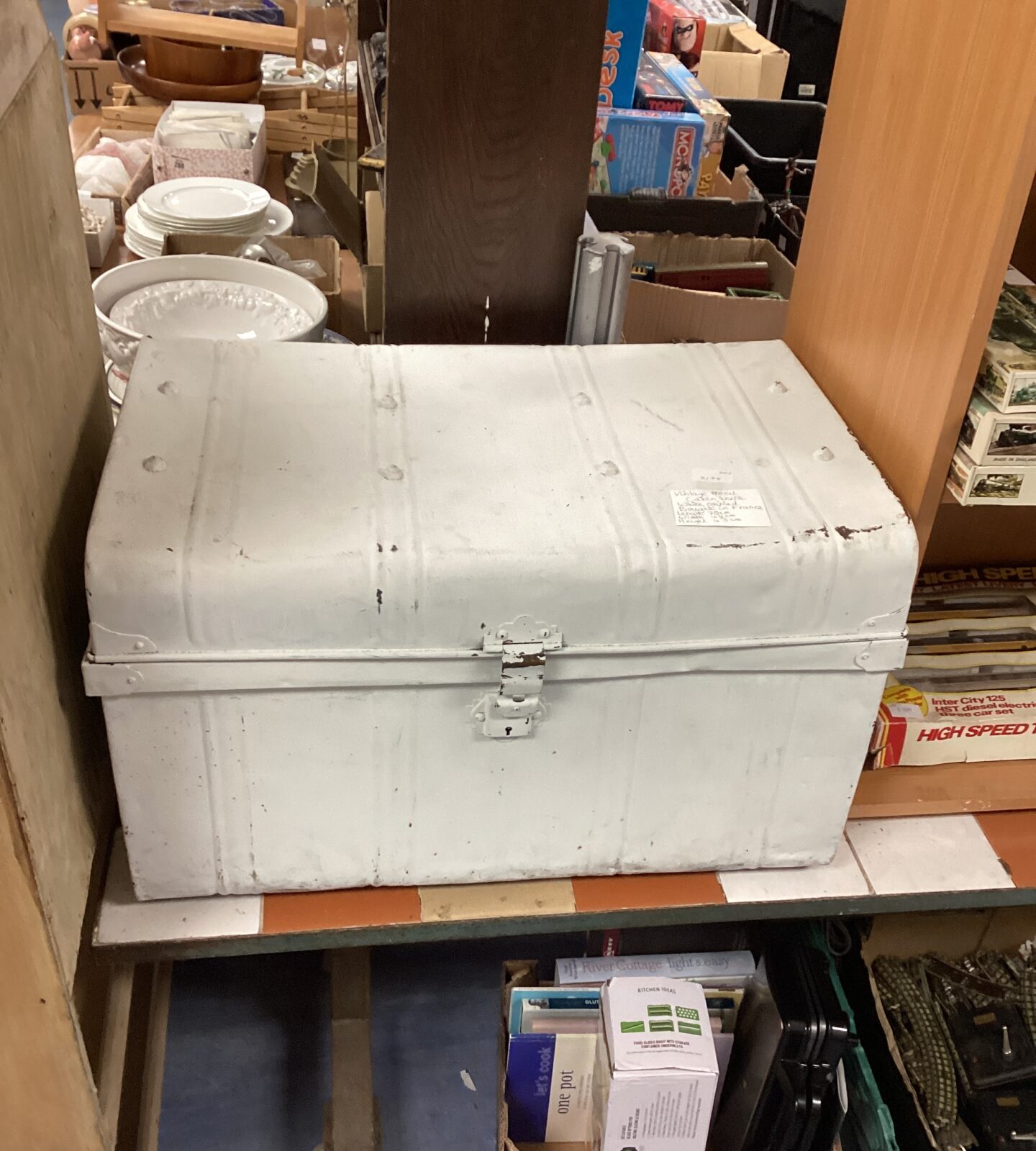 Vintage French Metal Cabin Trunk