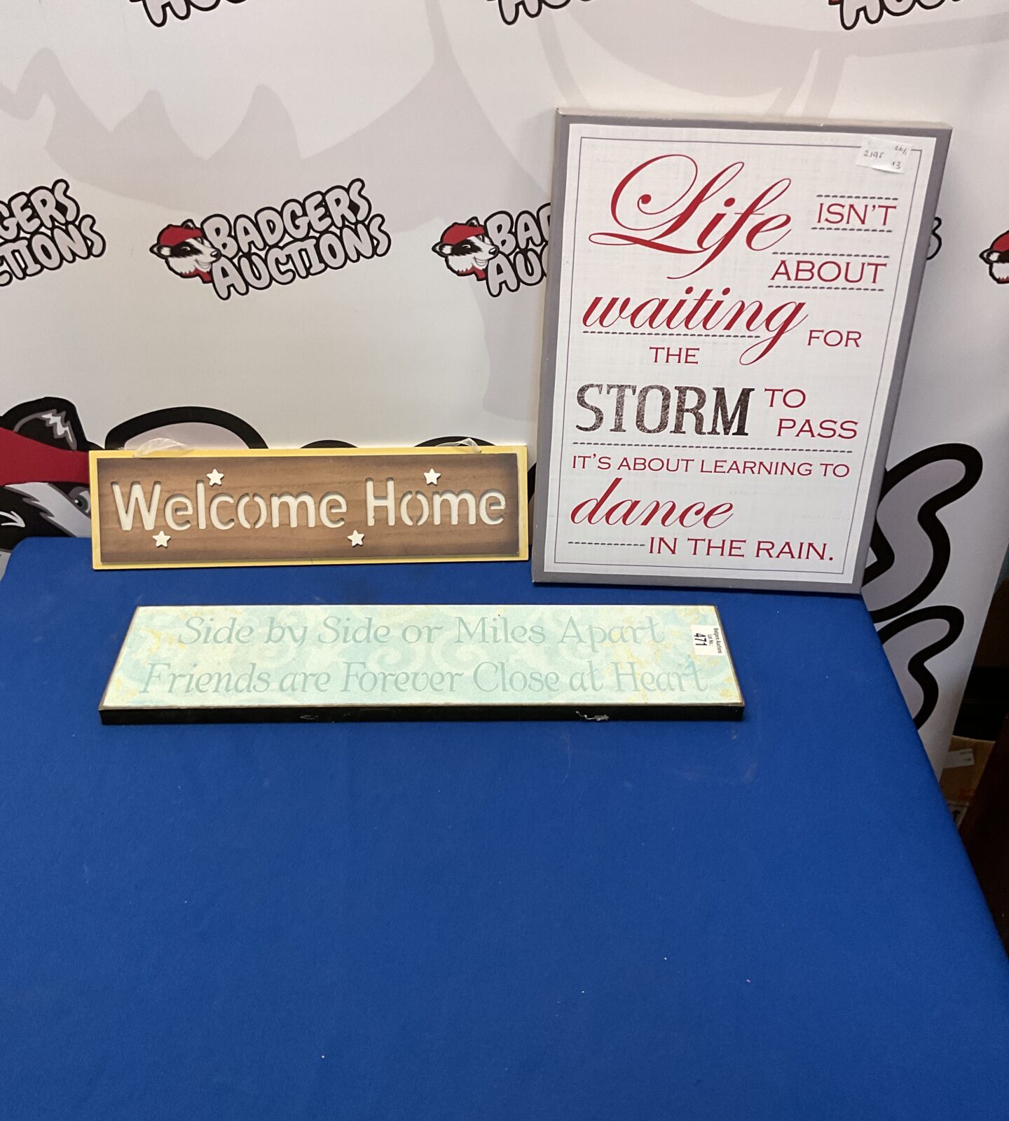 Three decorative house signs/ plaques