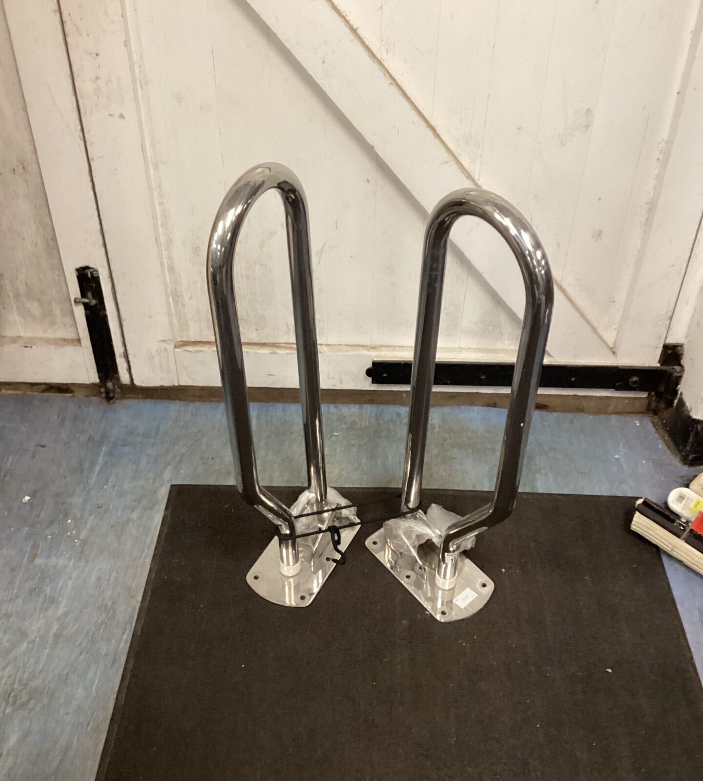 Two Stainless Steel Grab Rails with anchor bolts