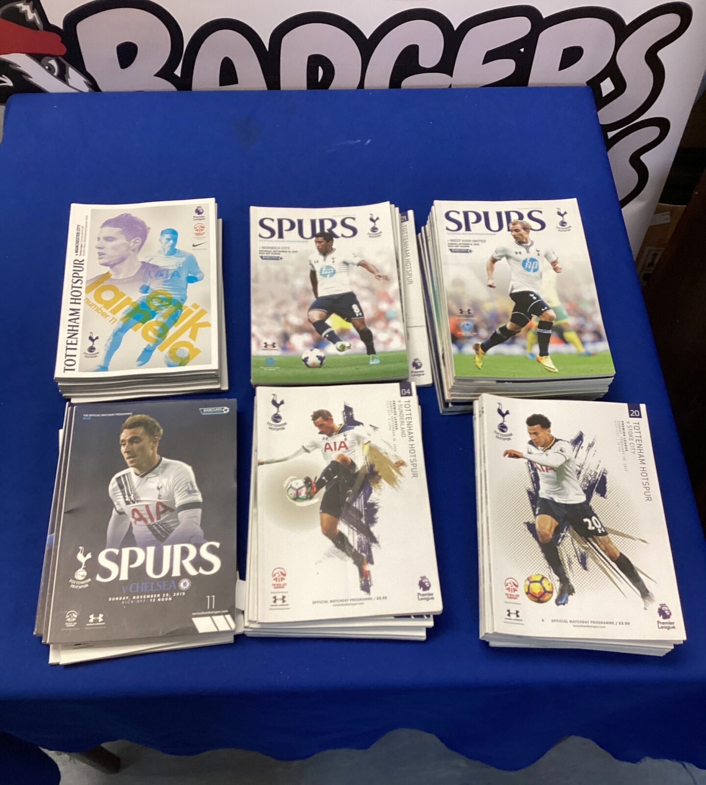 Box of Tottenham hotspurs  football programmes