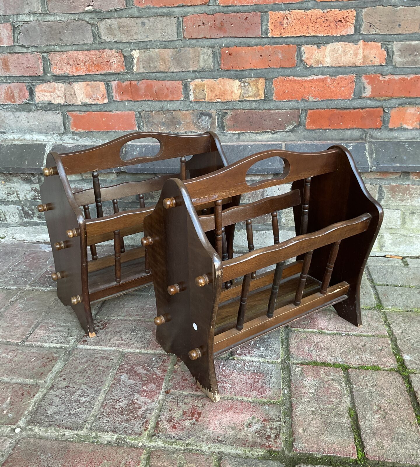 Two mahogany magazine racks