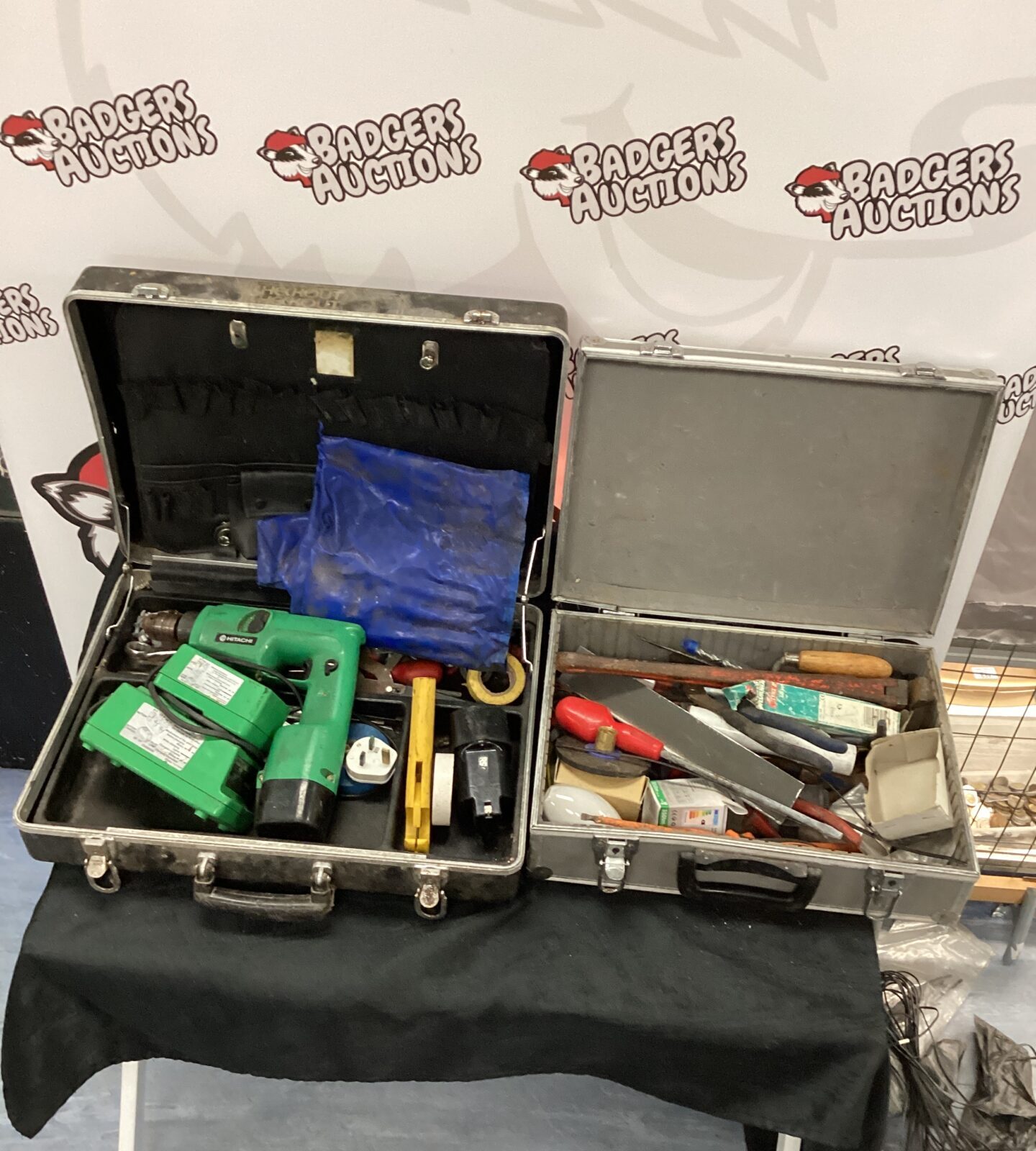 Hitachi Drills and tools in cases