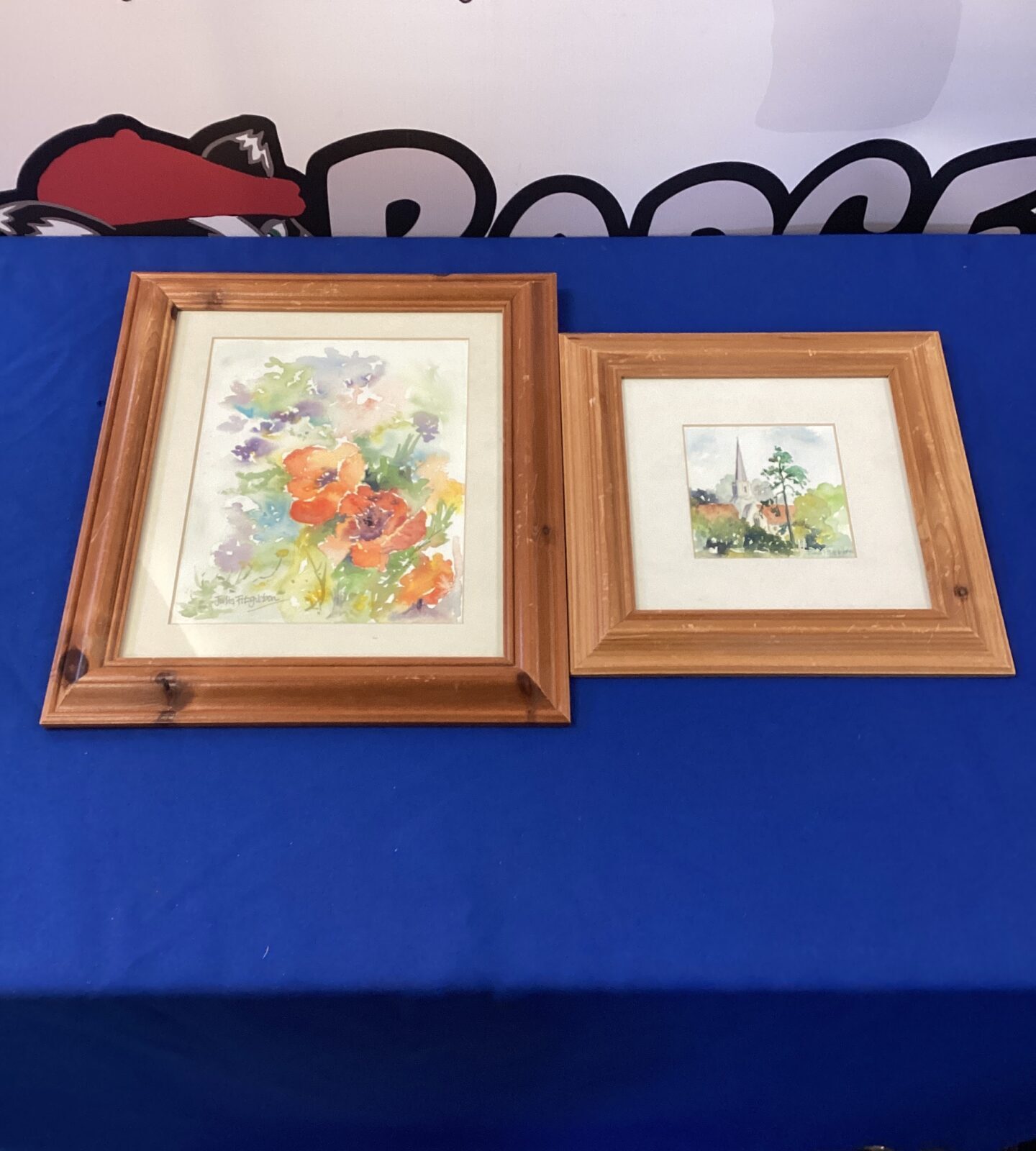 two original watercolours signed julia fitzgibbon