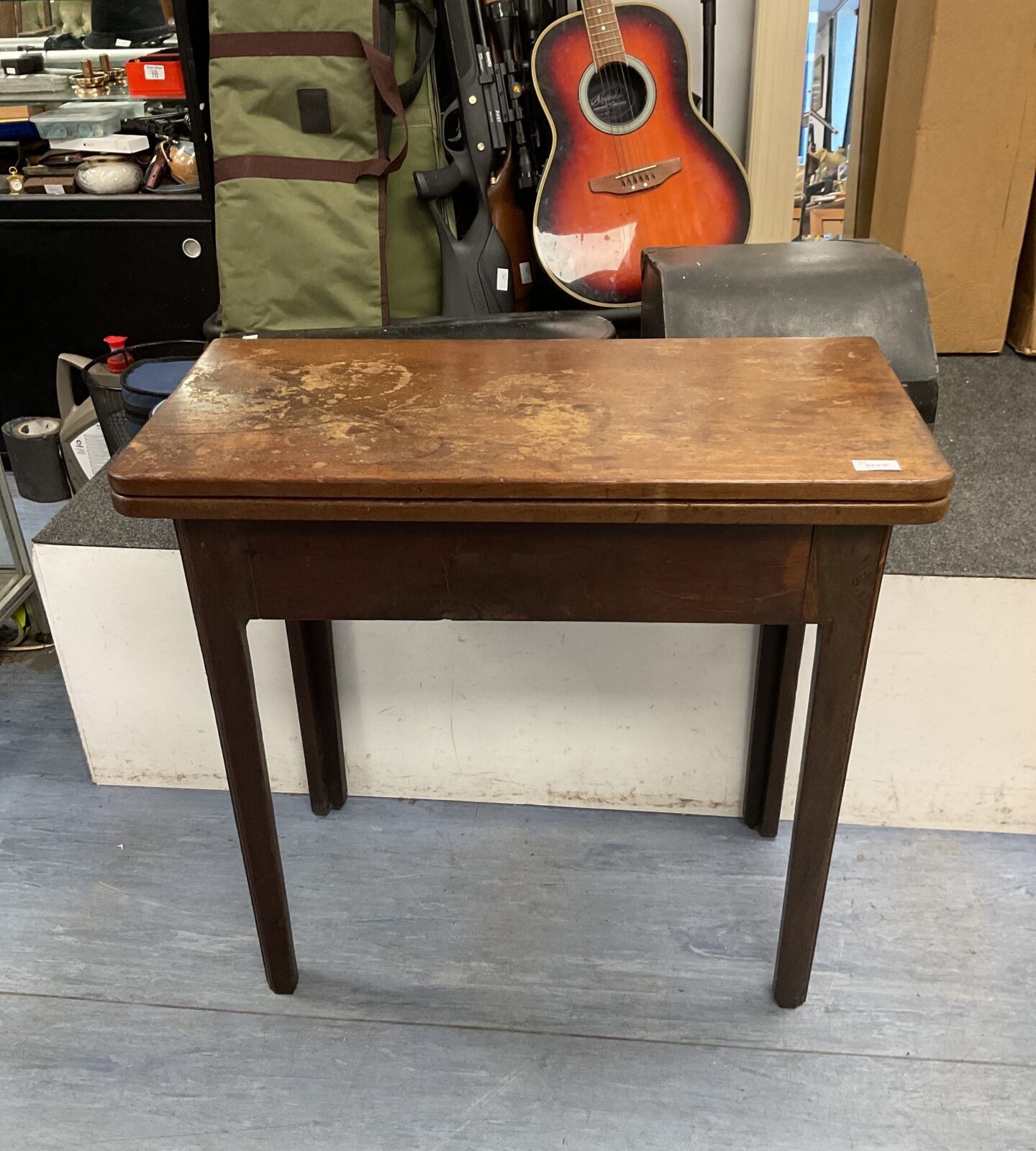 Antique oak gate leg card table