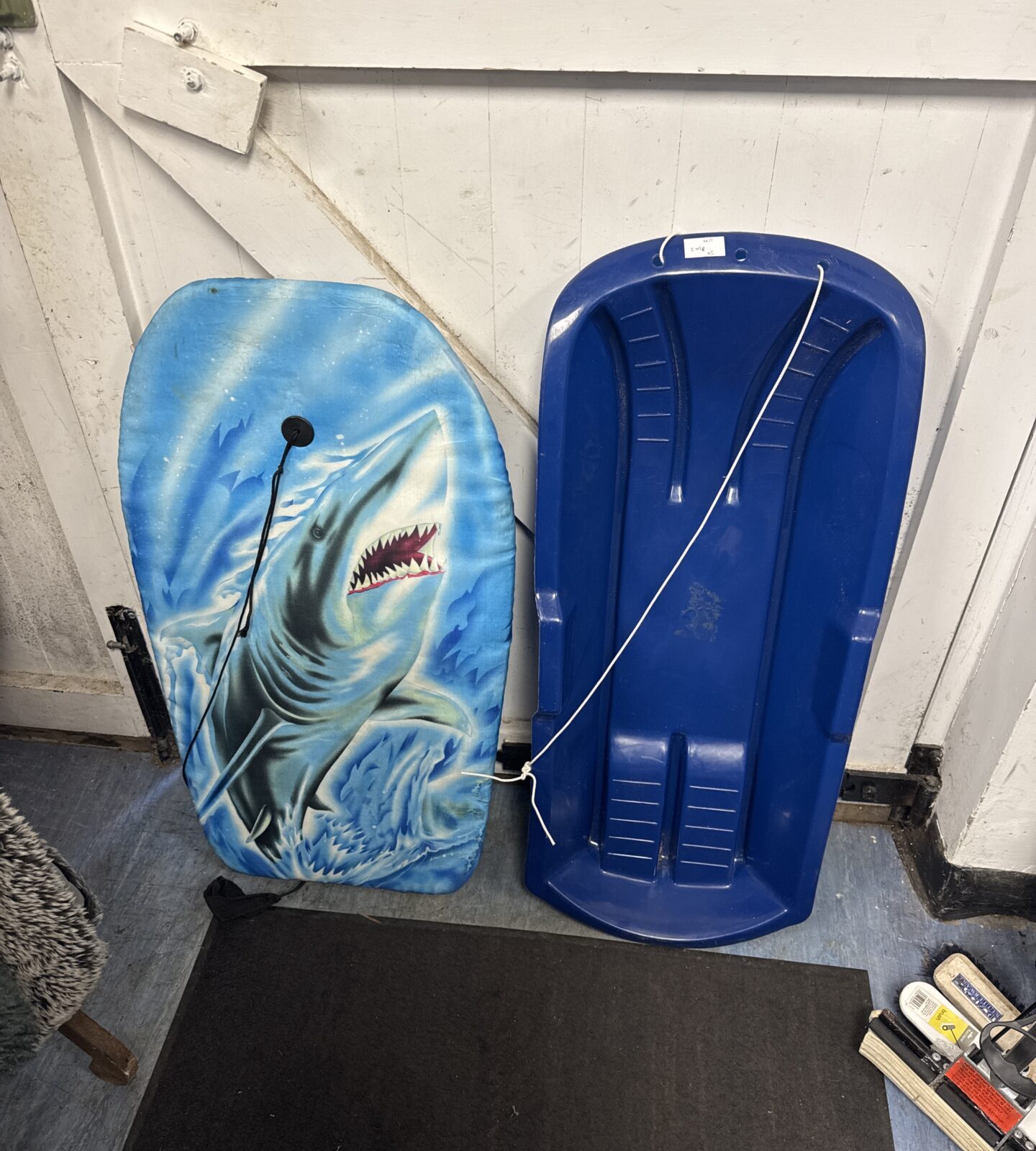 Bodyboard with a plastic snow sled