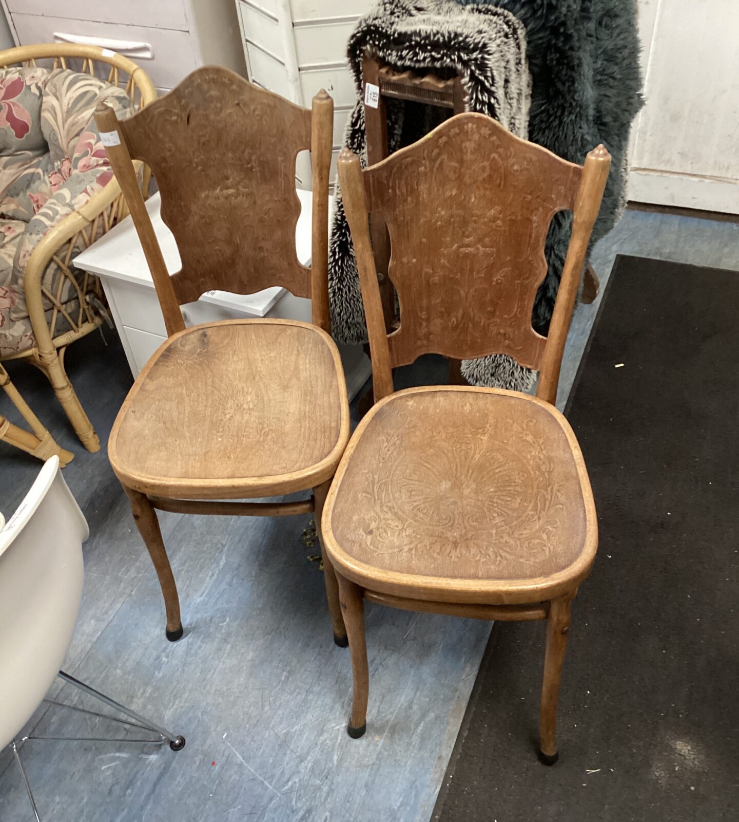 two bistro chairs