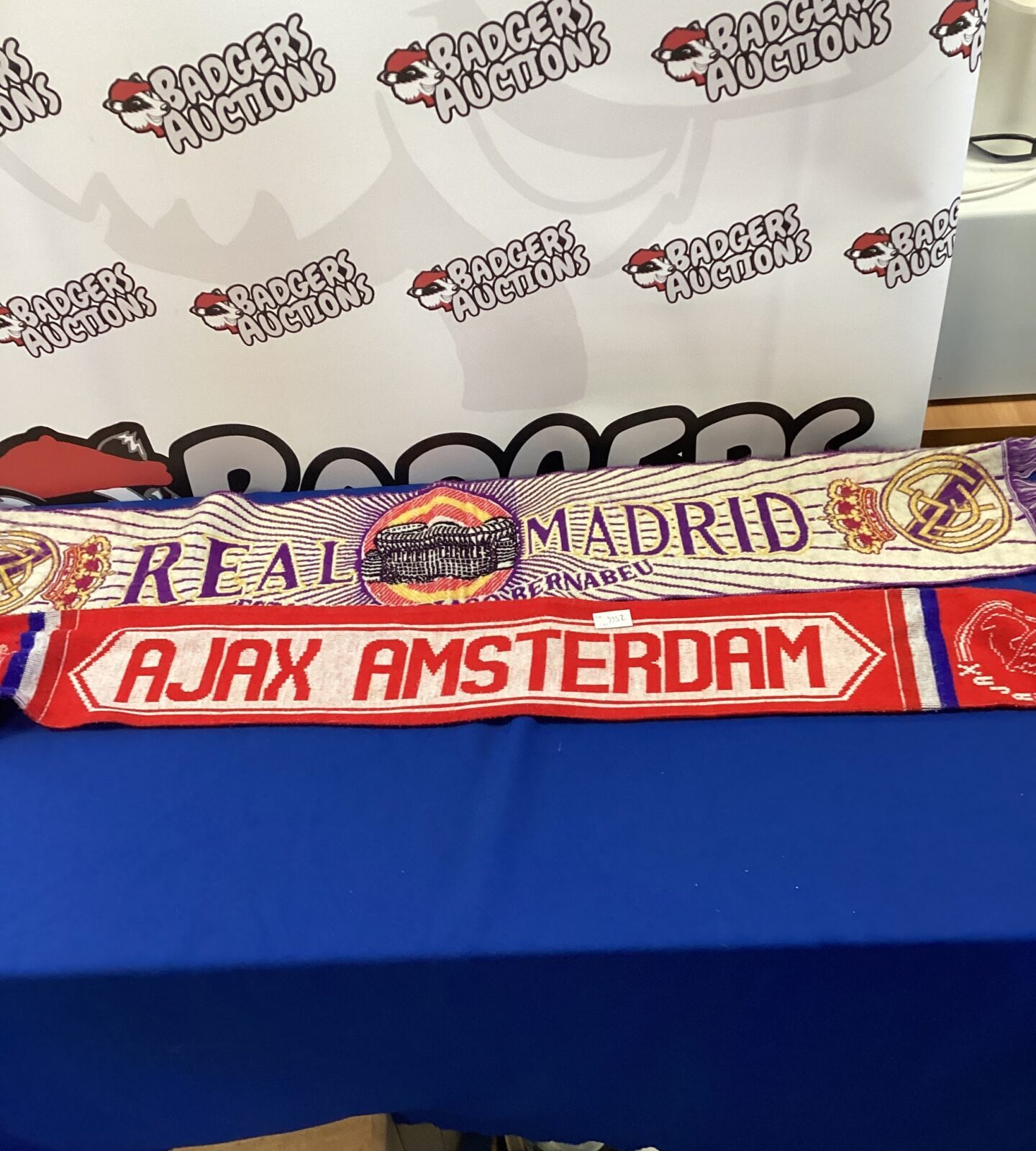 Two football scarfs inc real madrid & ajax amsterdam