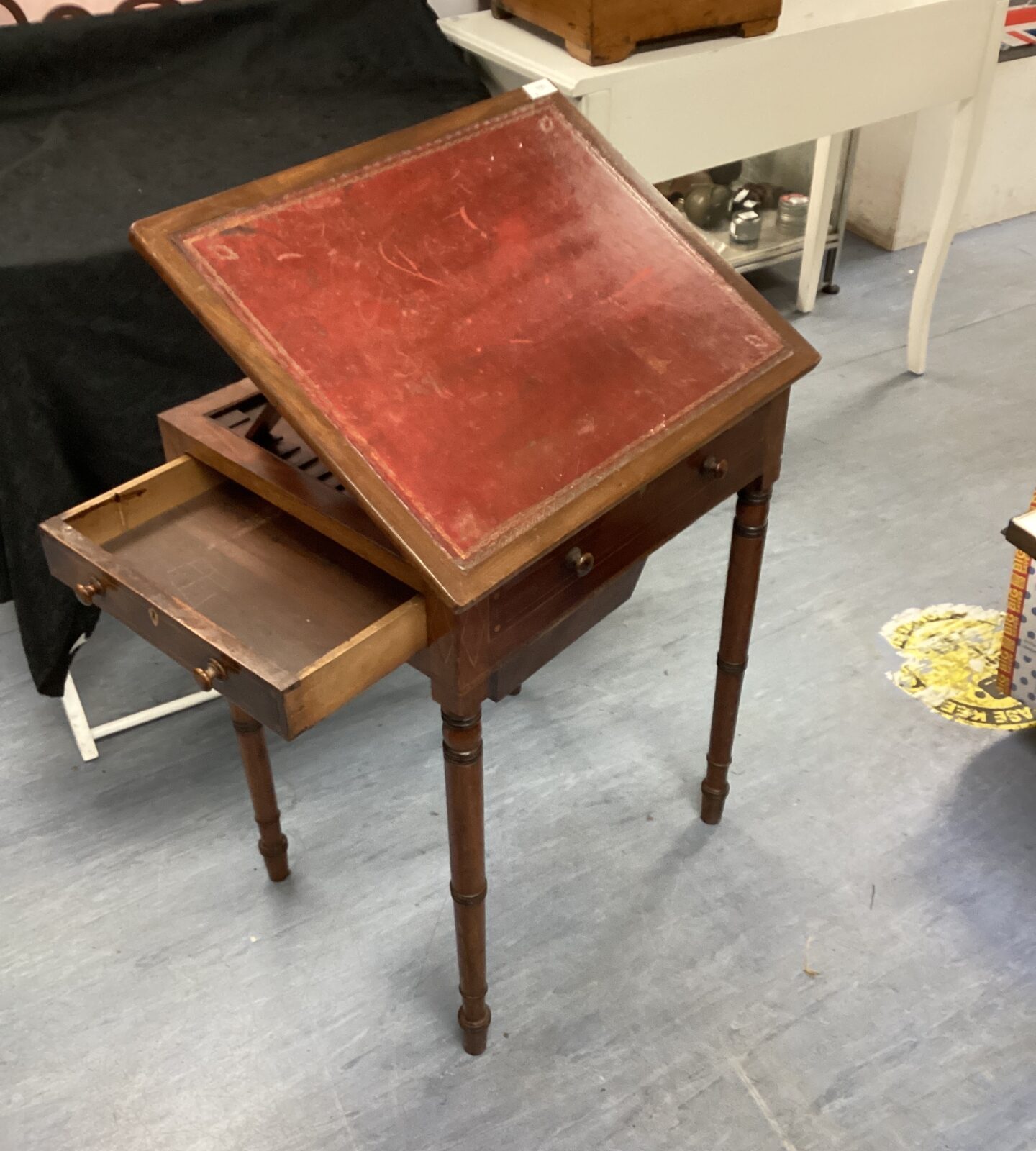 Vintage Mahogany leather topped Writing Slope