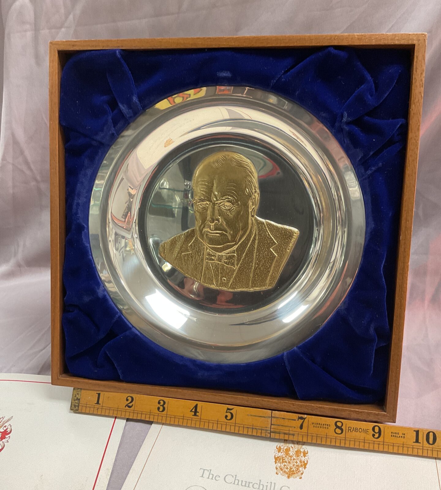 The Churchill Centenary trust gold on sterling silver Ltd edition plate