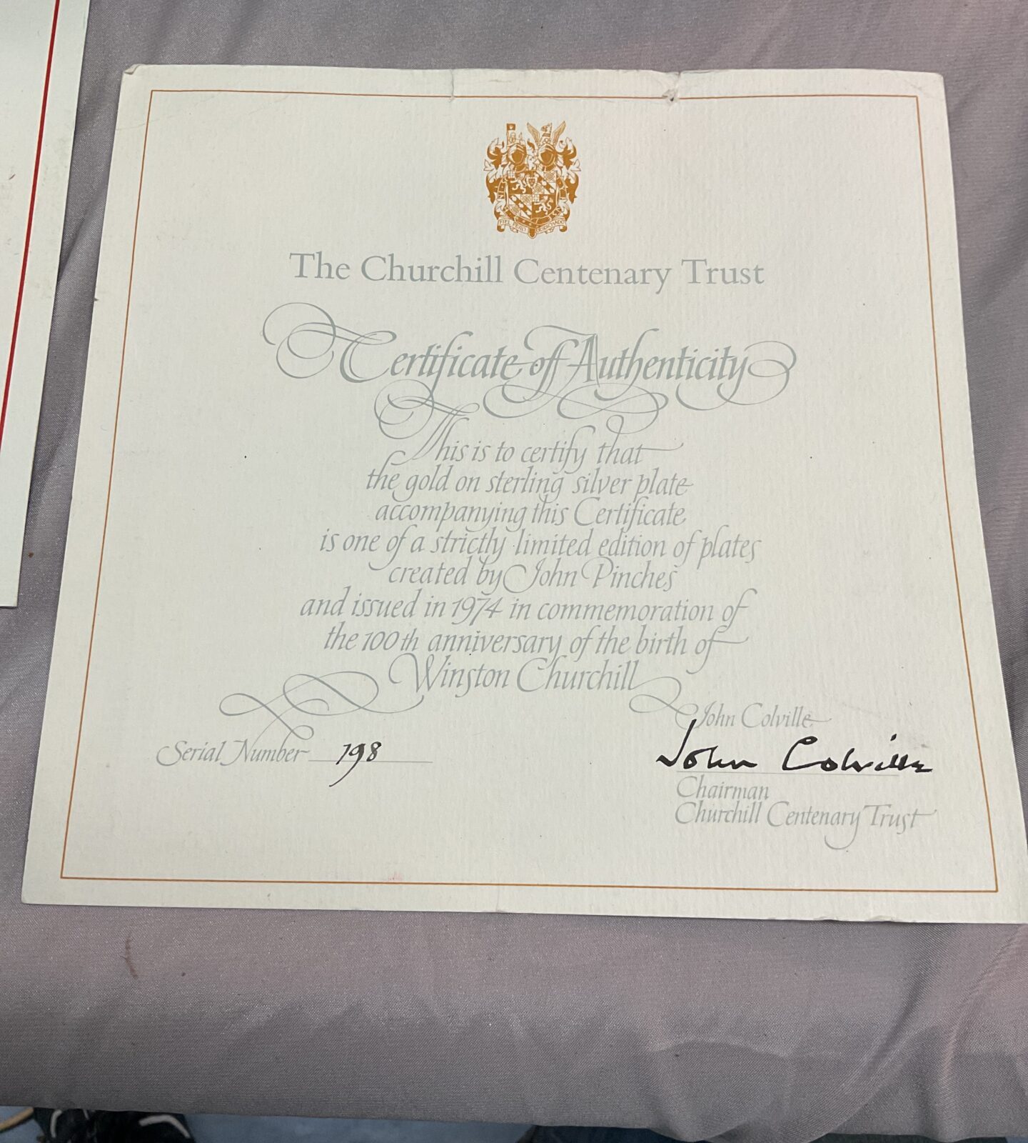 The Churchill Centenary trust gold on sterling silver Ltd edition plate - Image 3