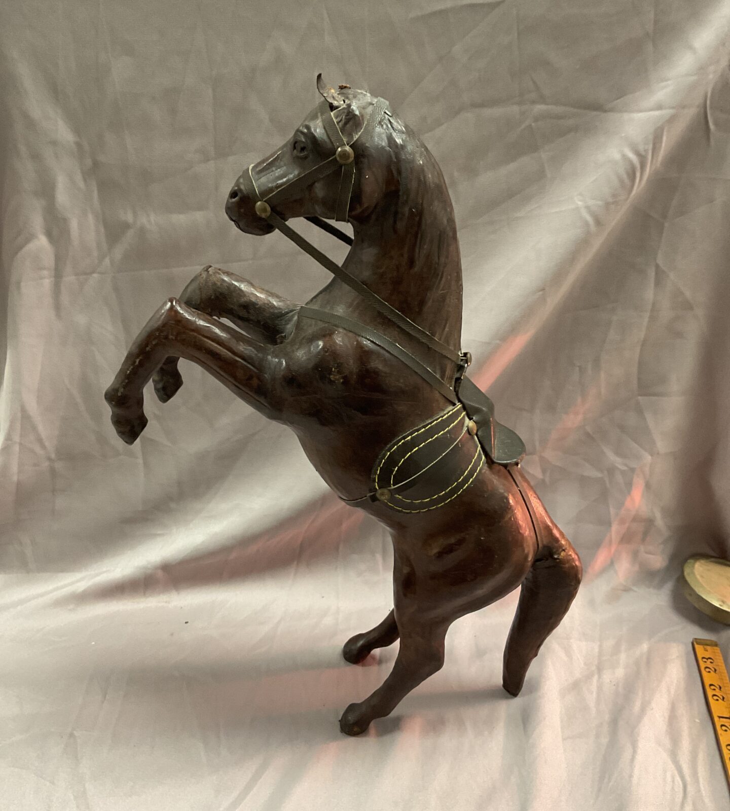 Leather rearing Horse in the liberty style 16” tall