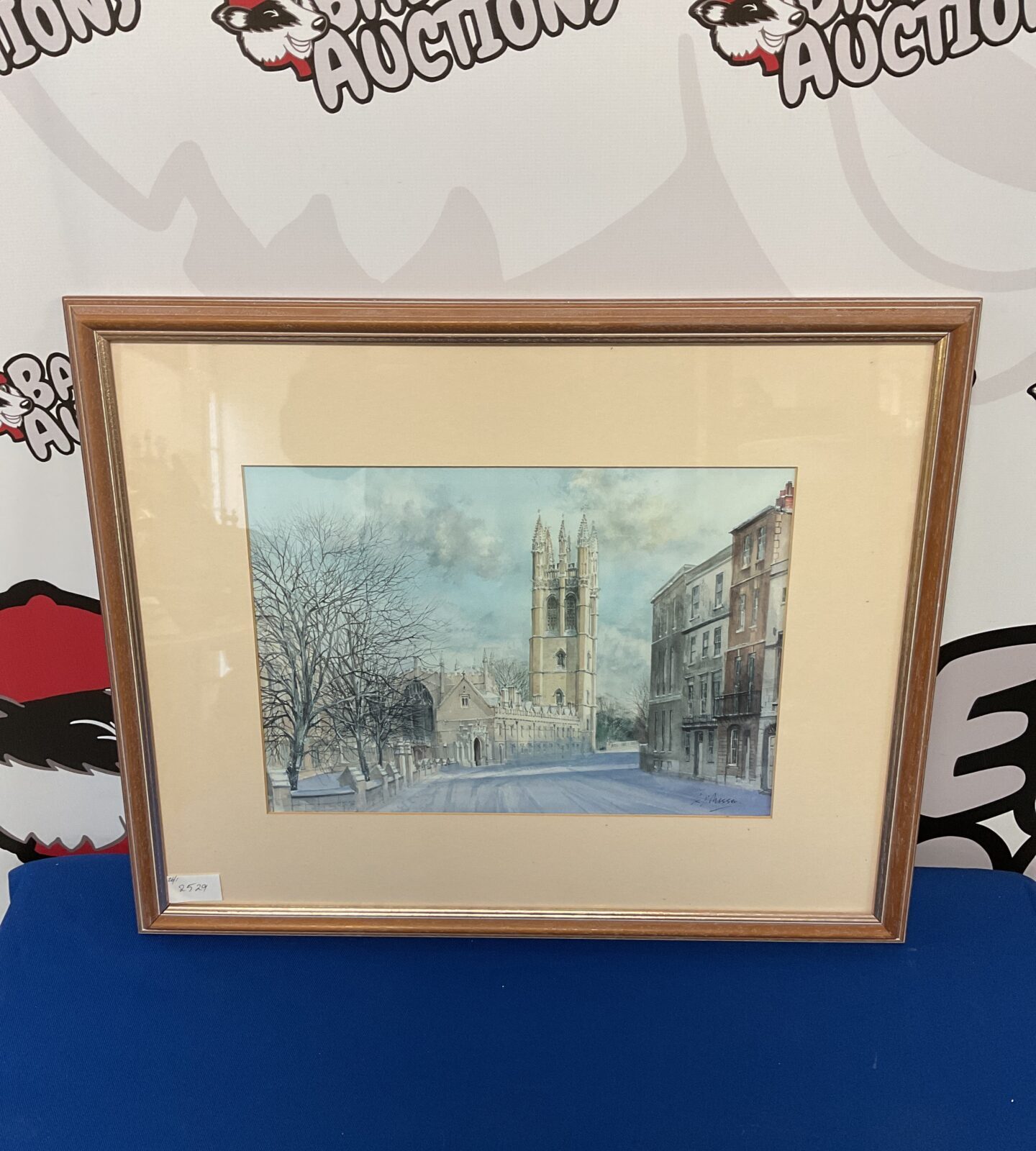 Framed k j messer print of an oxford church