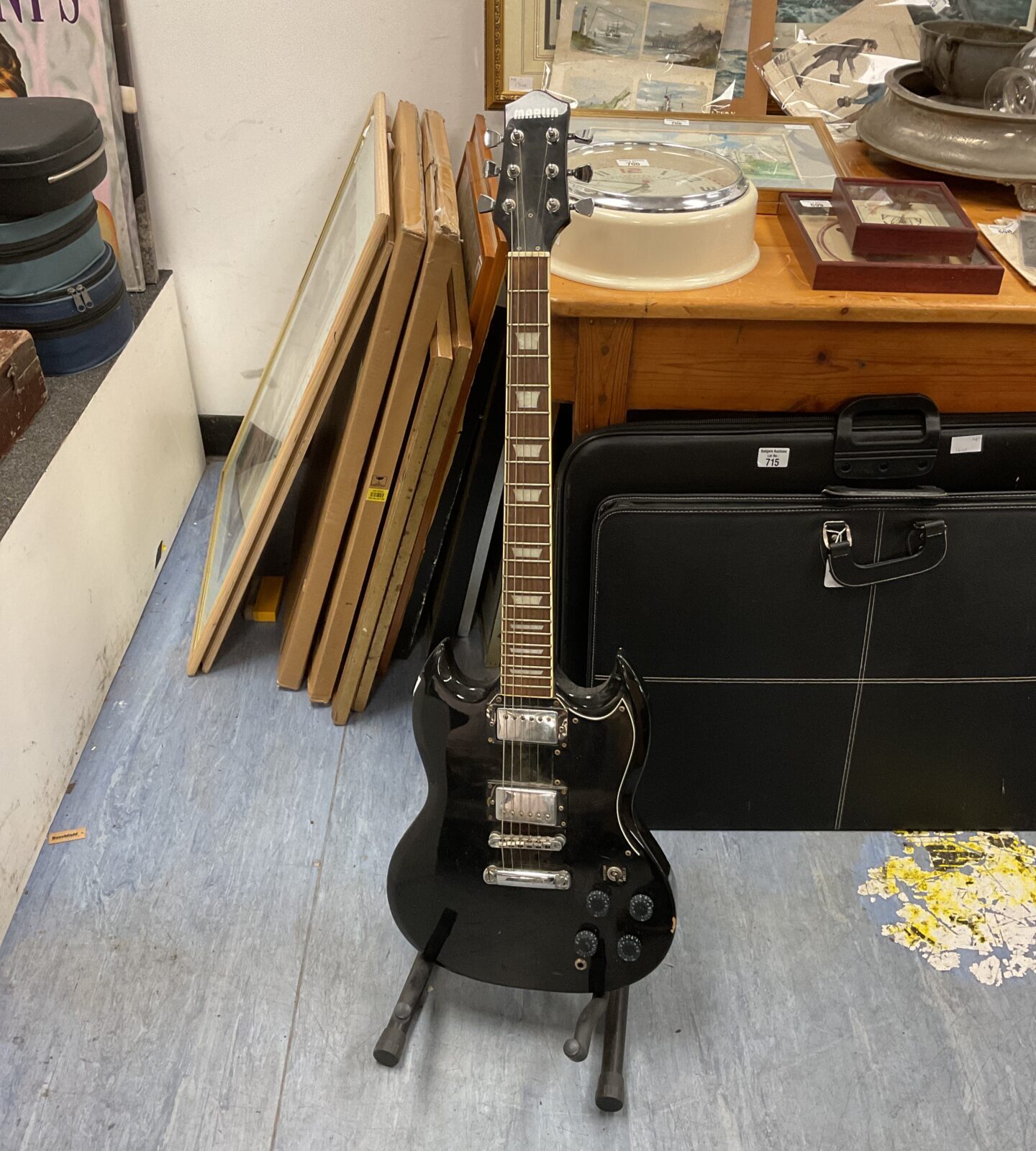 Black marlin electric guitar