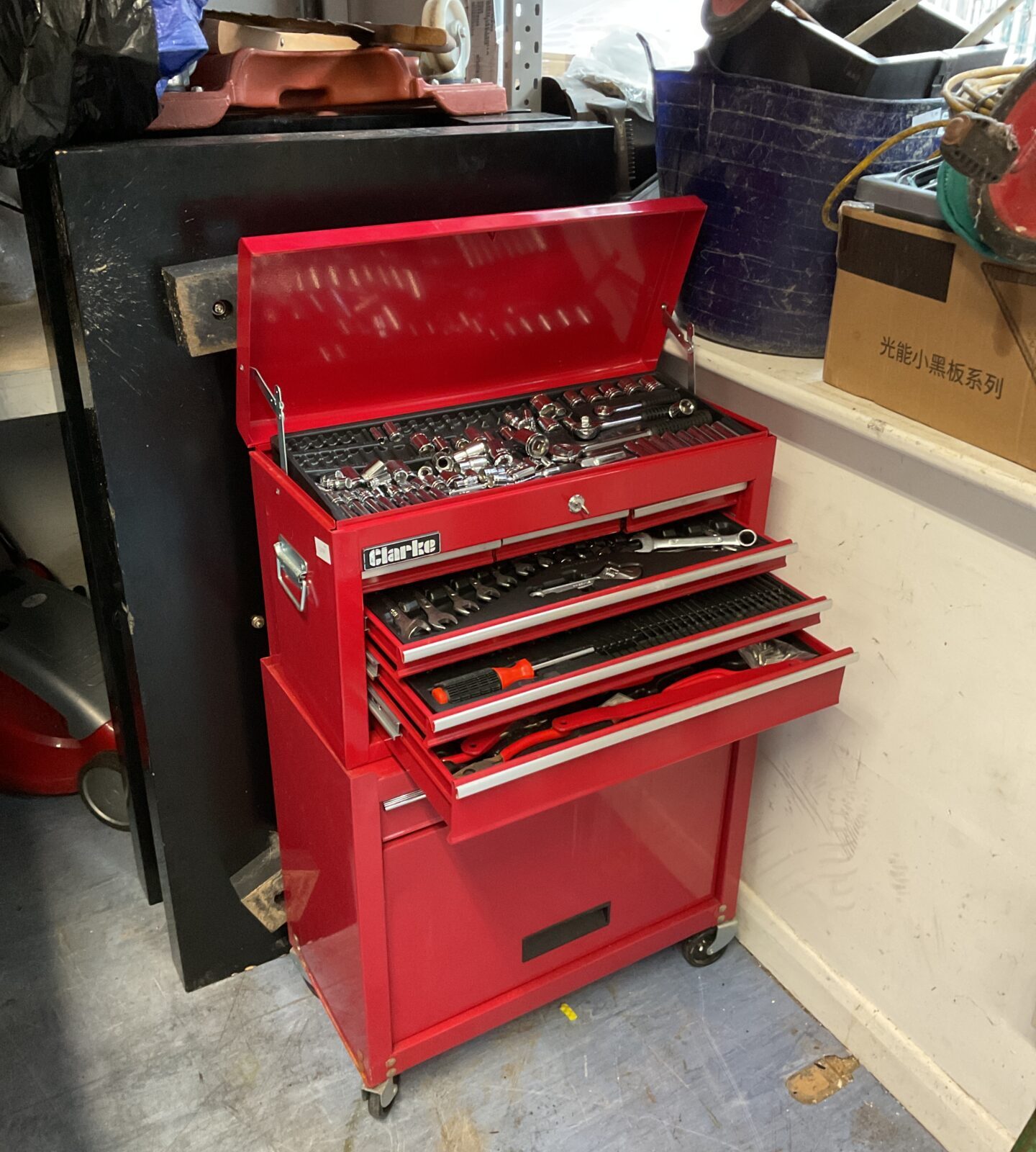 Clarke metal tool cabinet full of tools like new