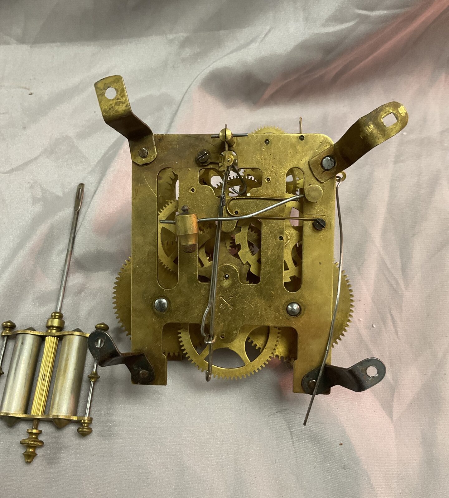 Vintage pendulum and clock movement - Image 2