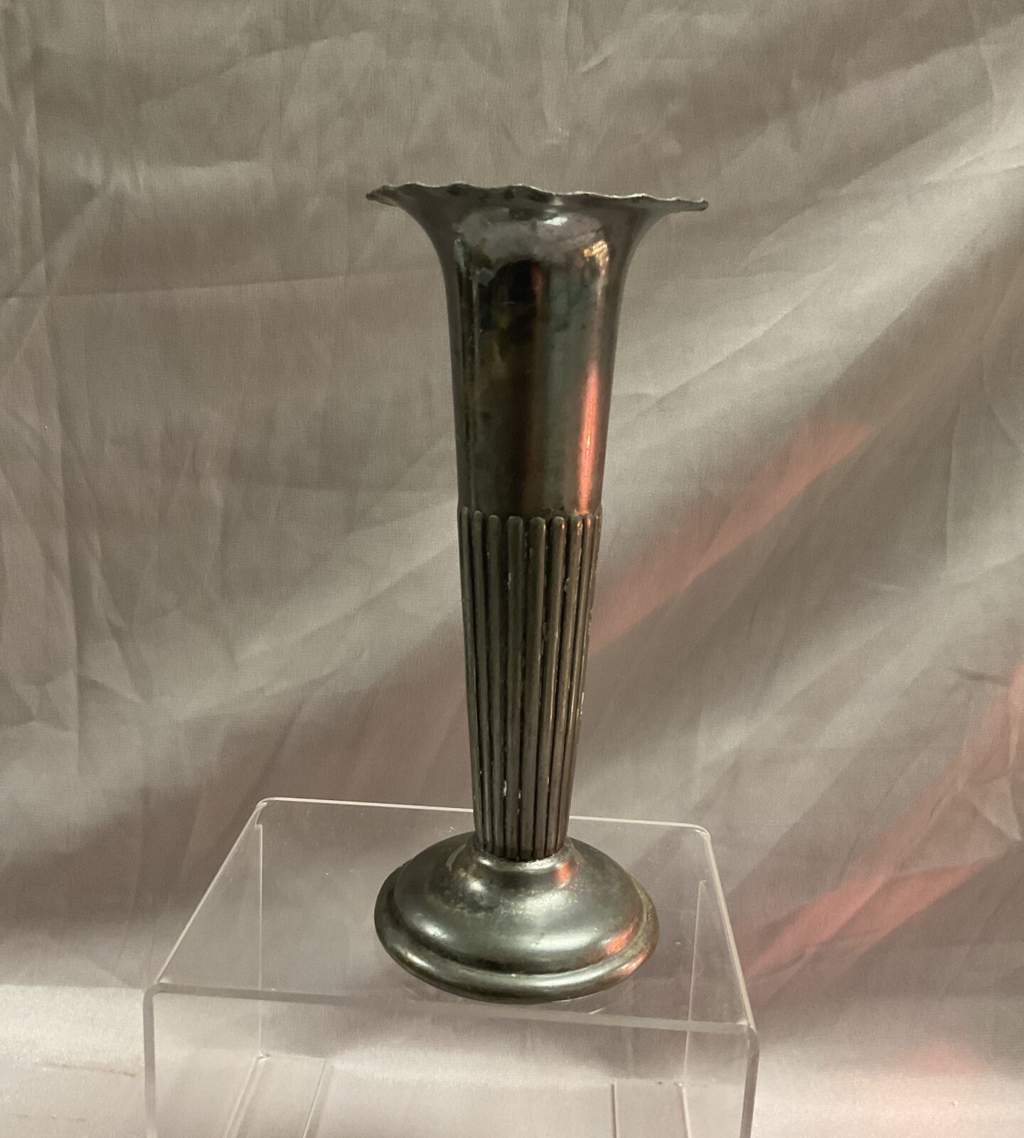 wmf pewter 8” trumpet vase