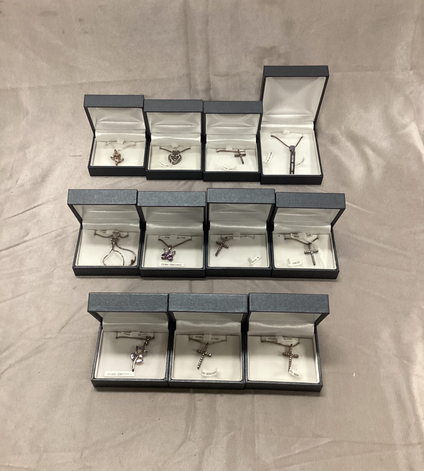 lot of 11 sterling silver pendant necklaces