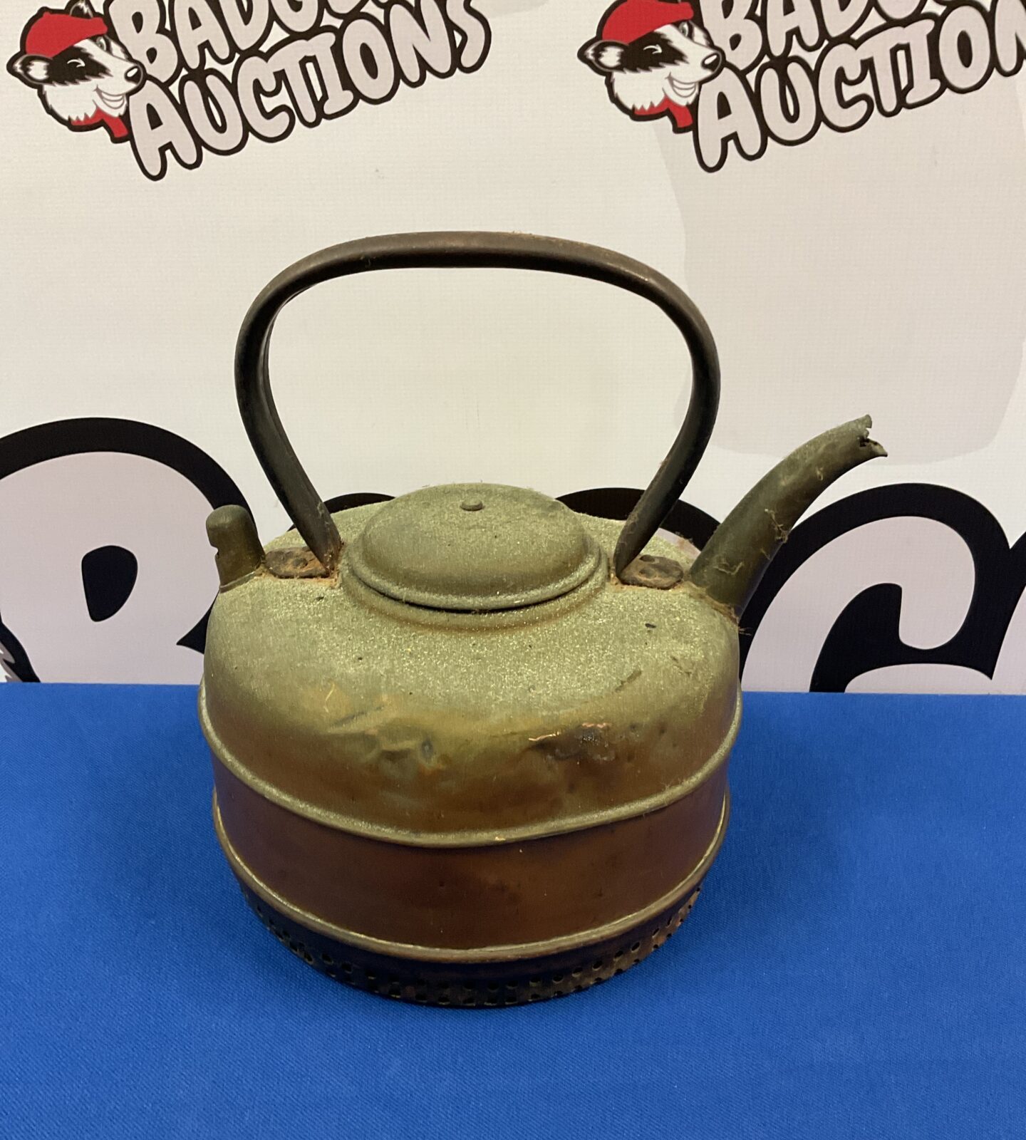 Antique whistling copper kettle