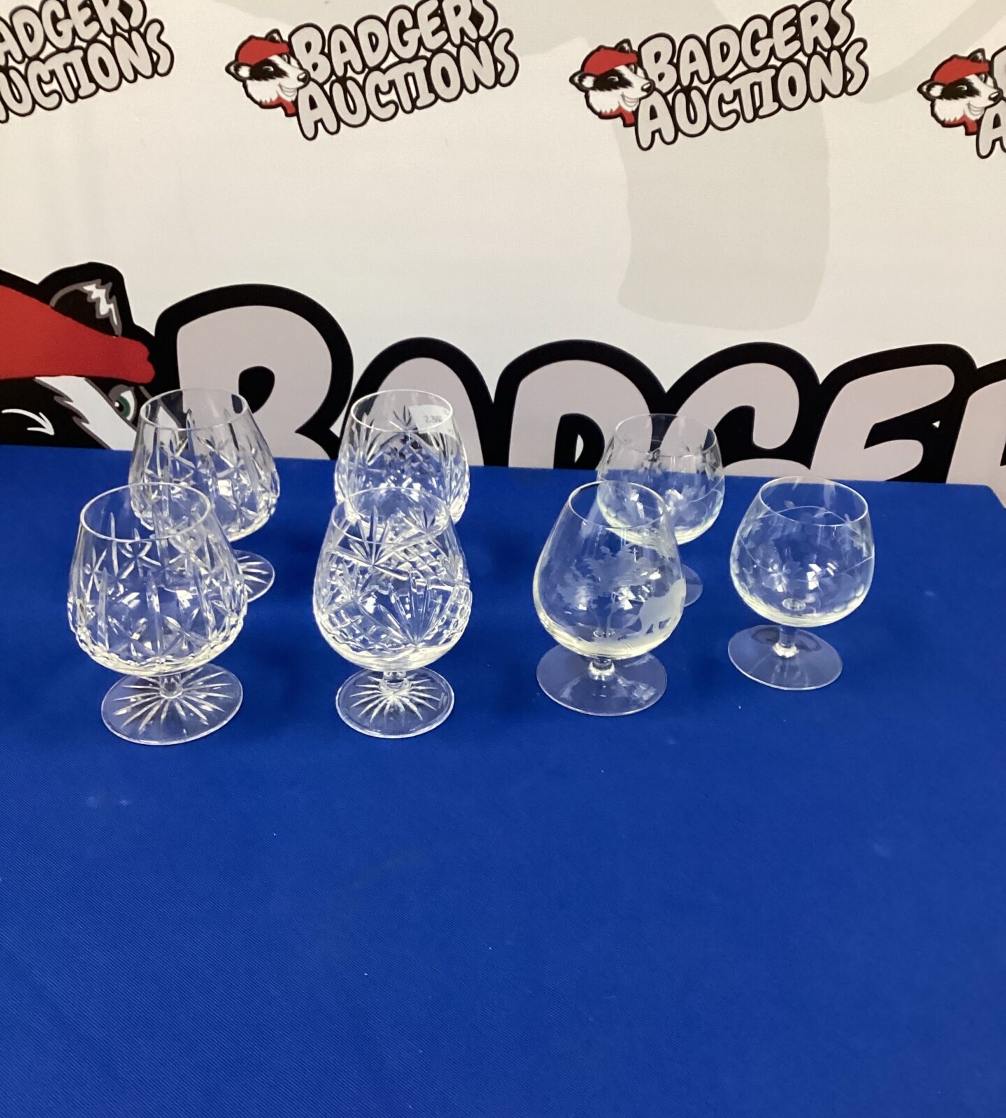 Seven Crystal Brandy Glasses